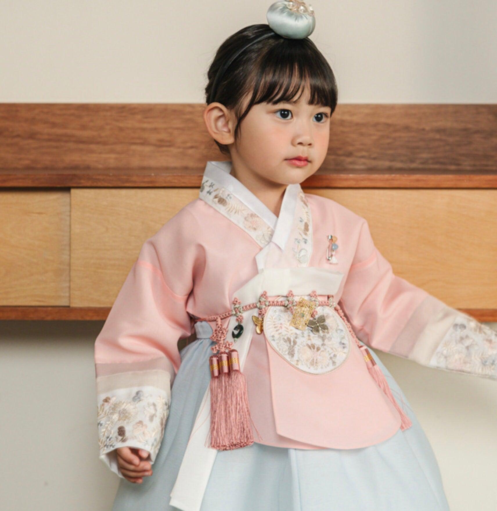 Hyunji Coral Dangui-Sky Girl Hanbok (100D-15YR) - Native Korean