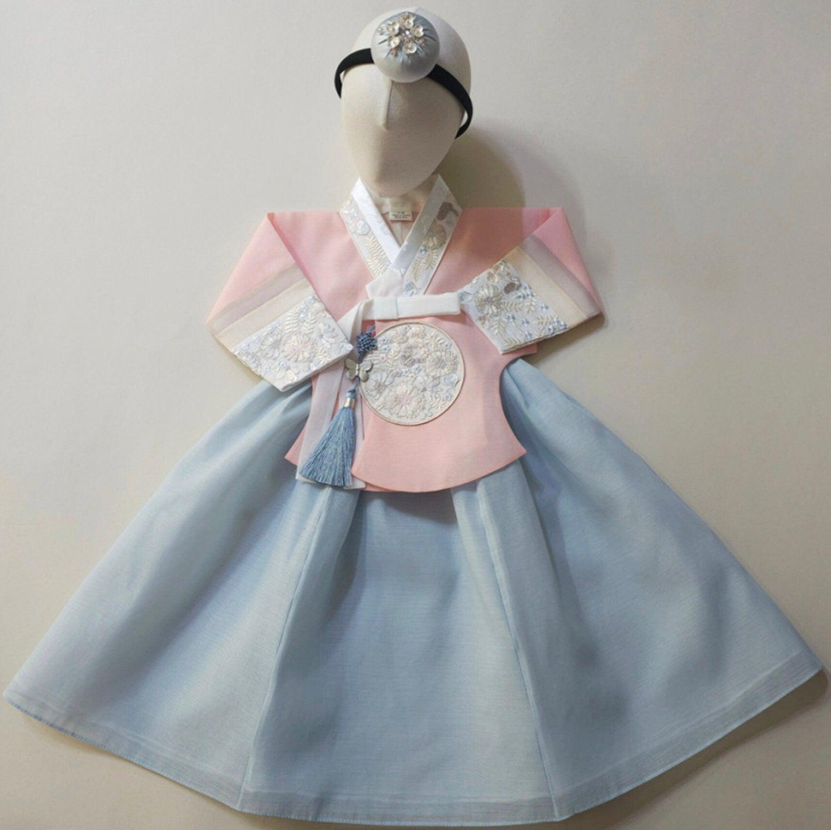 Hyunji Coral Dangui-Sky Girl Hanbok (100D-15YR) - Native Korean