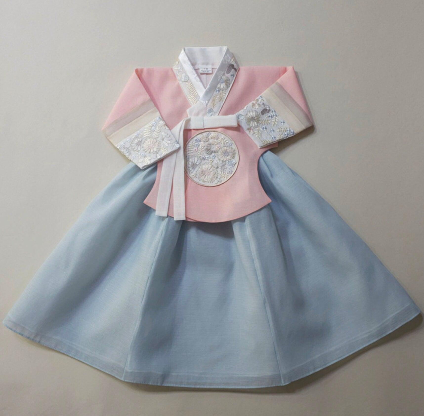 Hyunji Coral Dangui-Sky Girl Hanbok (100D-15YR) - Native Korean