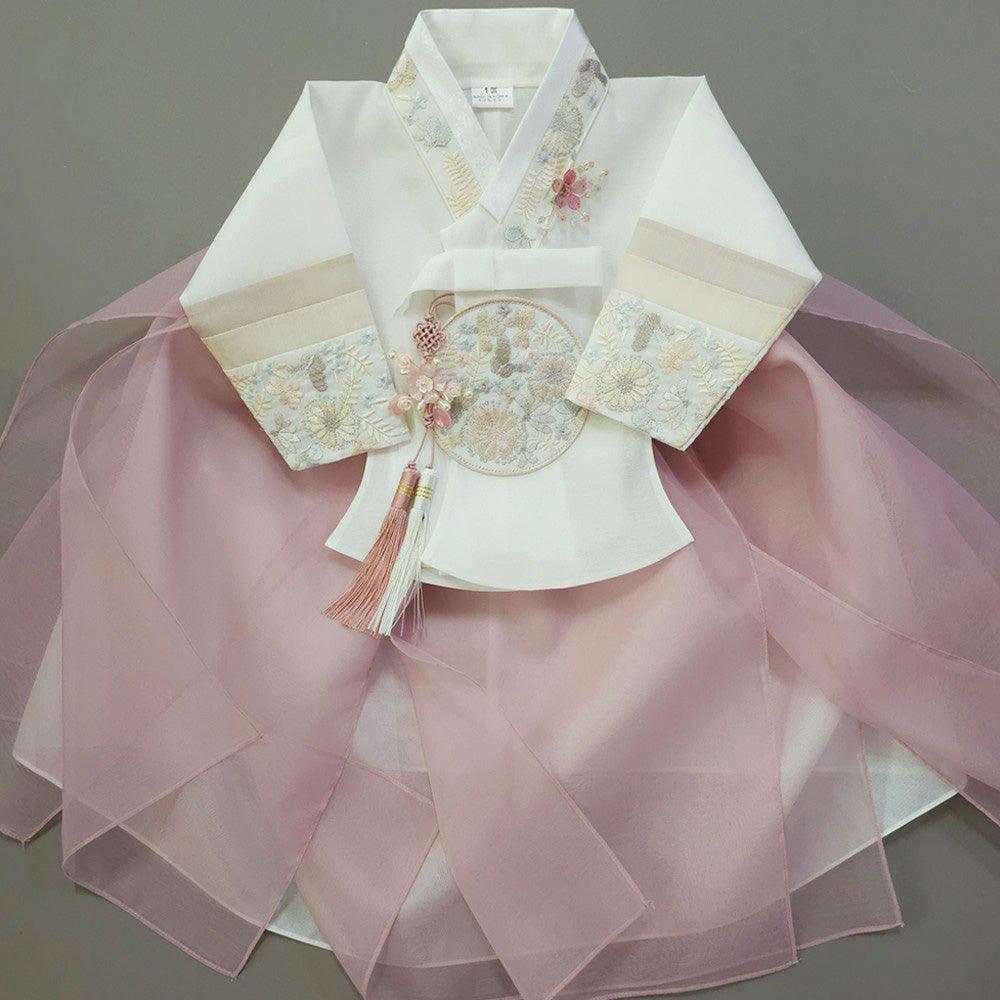 Hyunjoo Indie Pink Layered Skirt Girl Hanbok (100D-15YR) - Native Korean