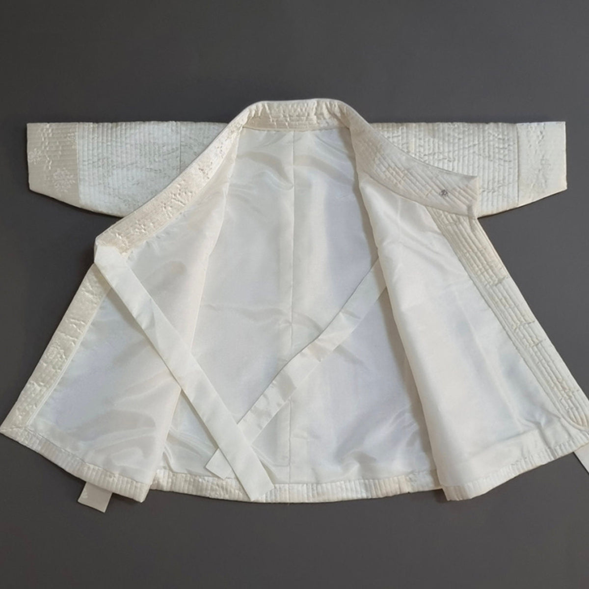 Ivory Quilted Outer W/muffler, 1~10y/oBoy, Hanbok Outer, Korean 1ST Birthday Party, Dol, Hanbok Set, Korean Costume - NativeKorean - Hanbok Outer