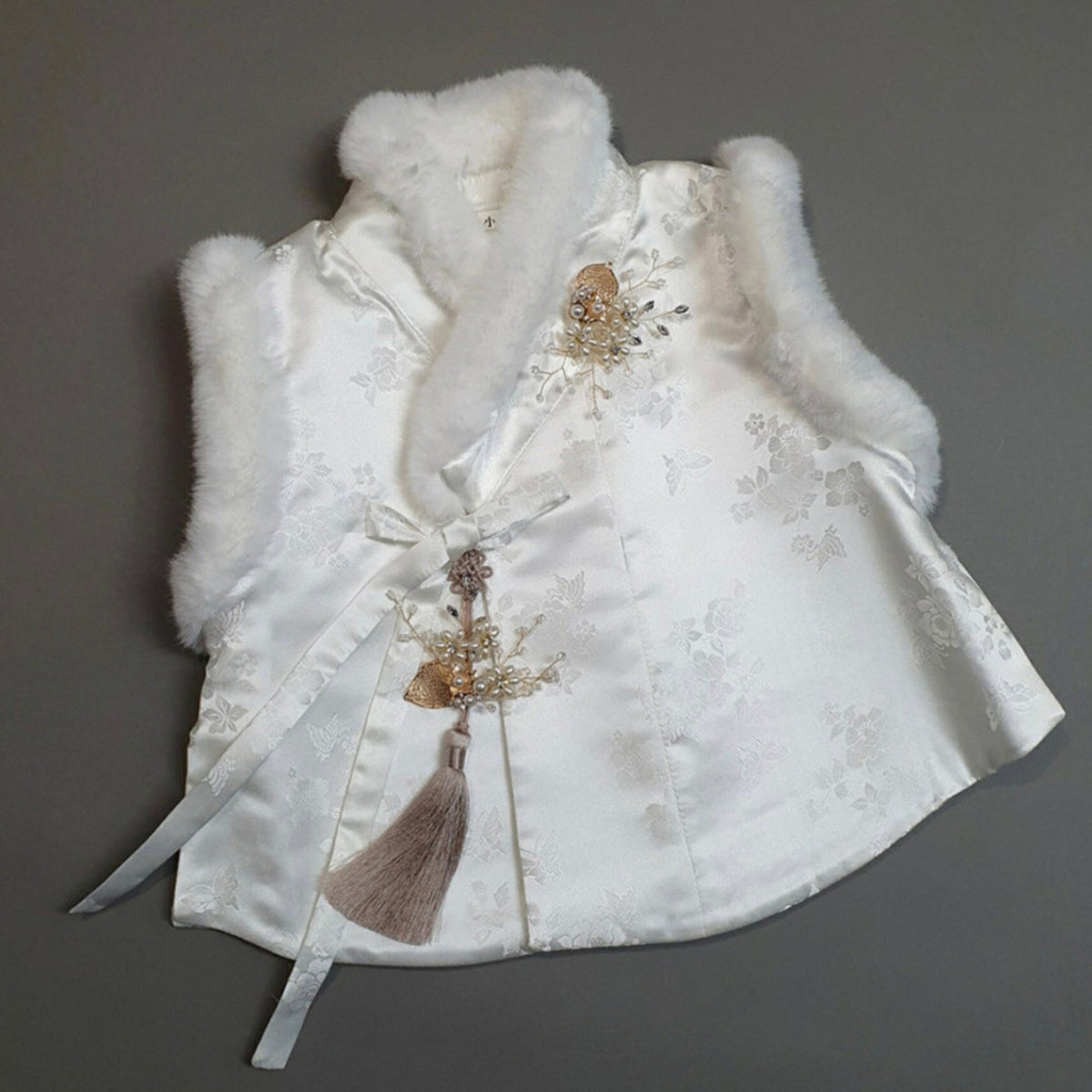 Pure Faux Vest, Hanbok Outer, Korean 1ST Birthday Party, Dol, Hanbok Set, Korean Costume - NativeKorean - Hanbok Outer