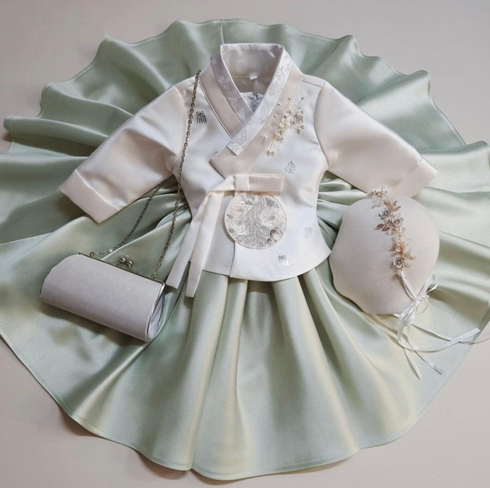 Mijoo Green Dress Girl Hanbok (100D-1YR) - Native Korean