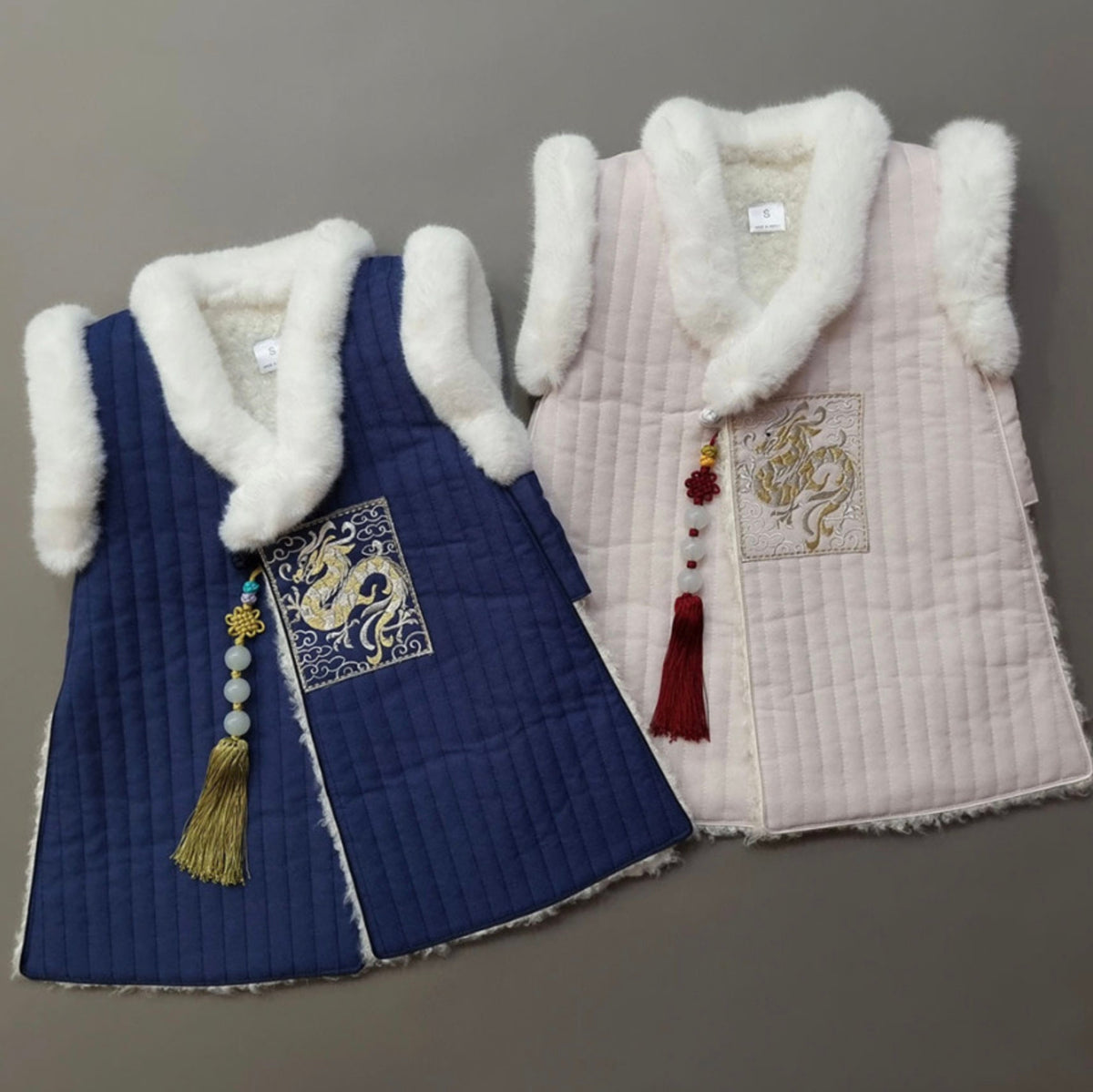 Dragon Quilted Vest W/norigae, 1~8y/o Boy, Hanbok Outer, Korean 1ST Birthday Party, Dol, Hanbok Set, Korean Costume - NativeKorean - Hanbok Outer