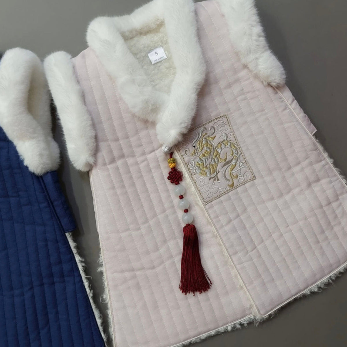 Dragon Quilted Vest W/norigae, 1~8y/o Boy, Hanbok Outer, Korean 1ST Birthday Party, Dol, Hanbok Set, Korean Costume - NativeKorean - Hanbok Outer