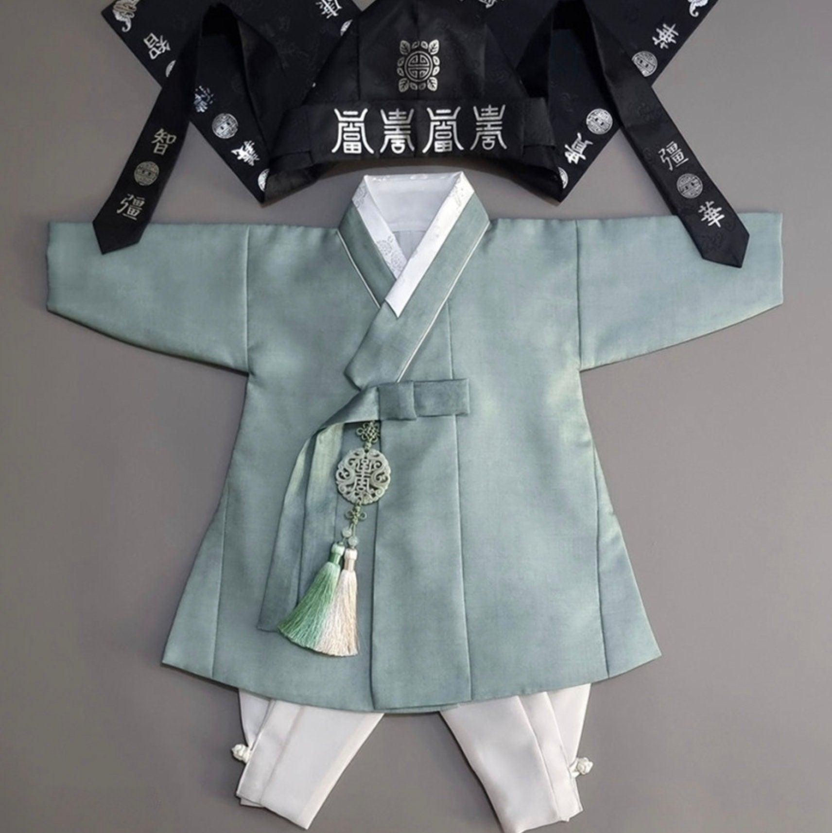 Joonhee Green Boy Hanbok (100D-10YR) - Native Korean