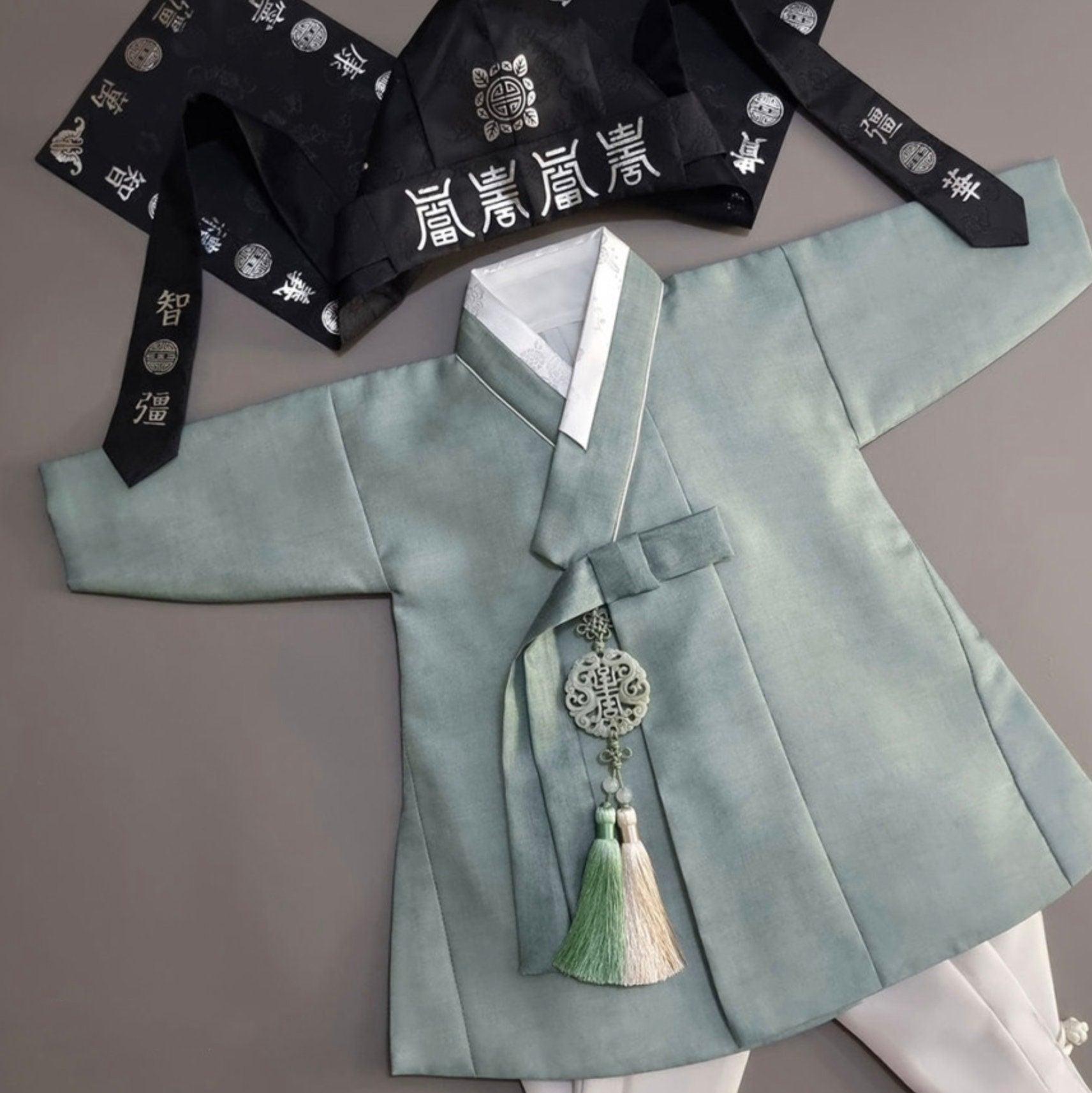 Joonhee Green Boy Hanbok (100D-10YR) - Native Korean