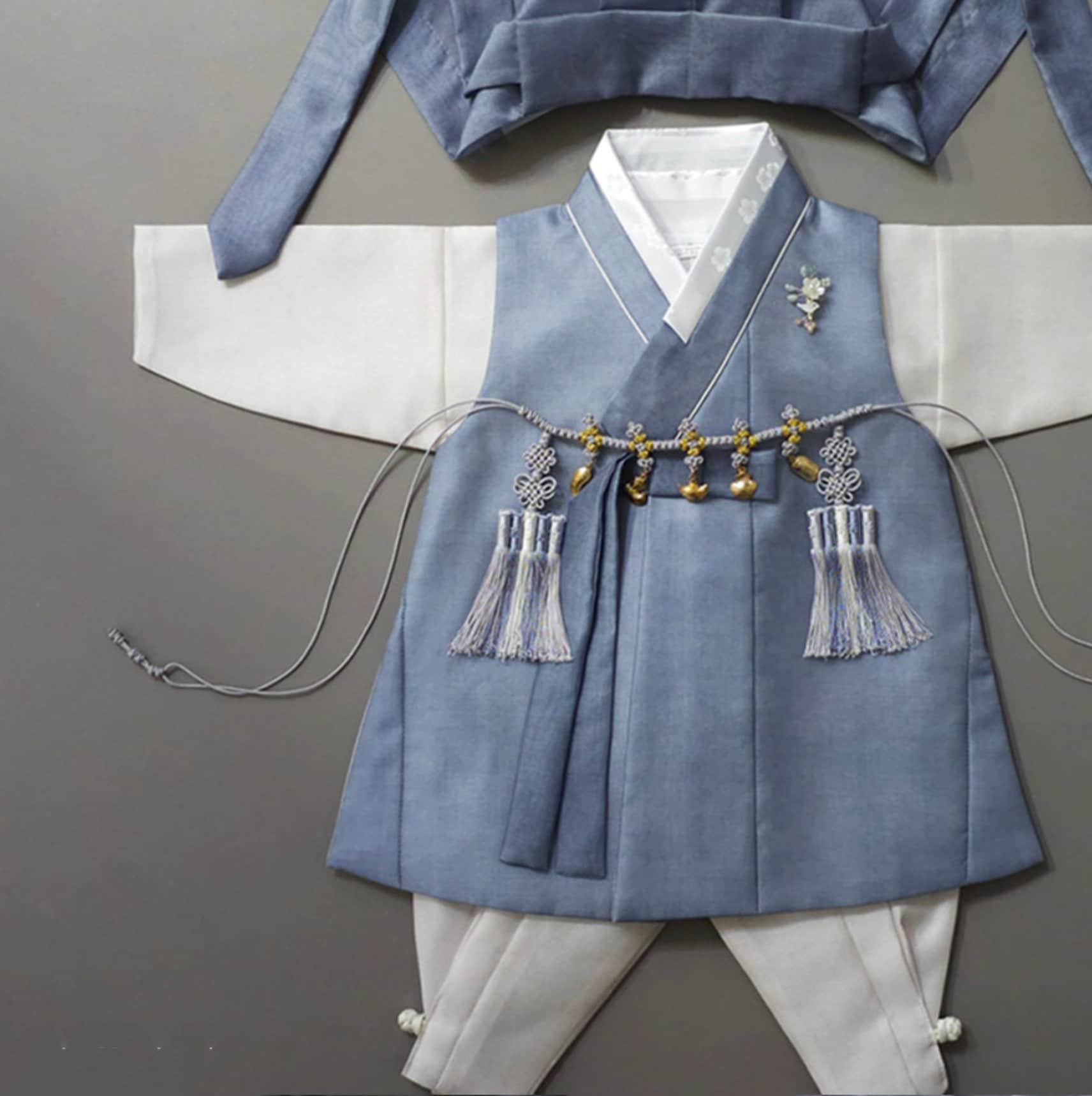 Jaehee Blue Boy Hanbok (100D-10YR) - Native Korean