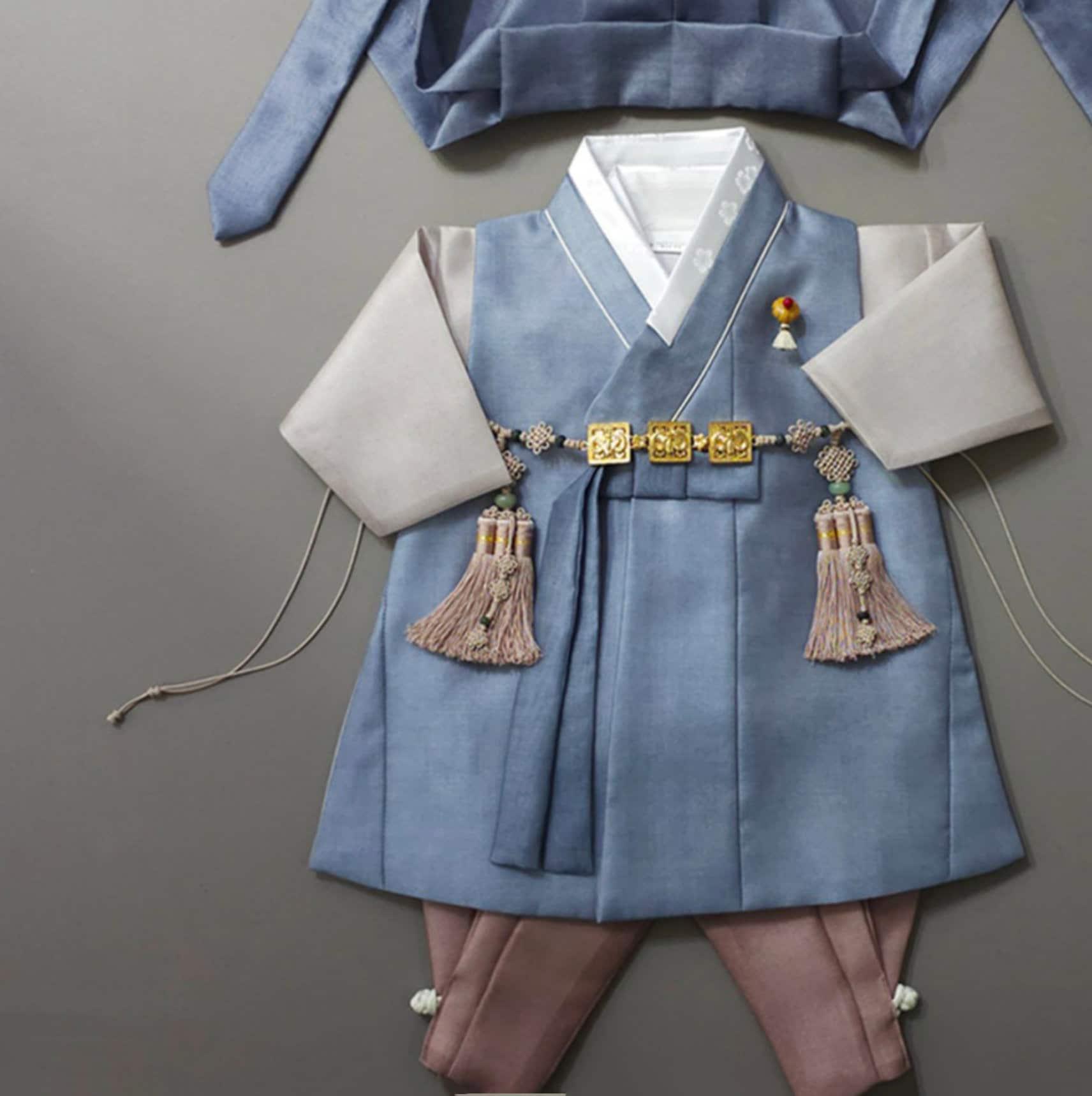 Jaehee Blue Boy Hanbok (100D-10YR) - Native Korean