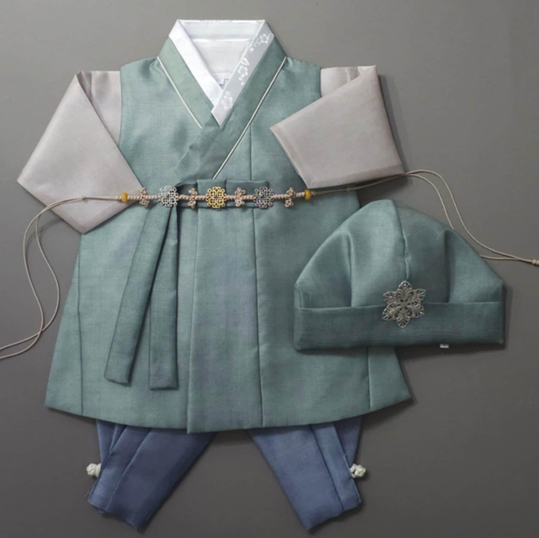 Jaehee Green Boy Hanbok (100D-10YR) - Native Korean