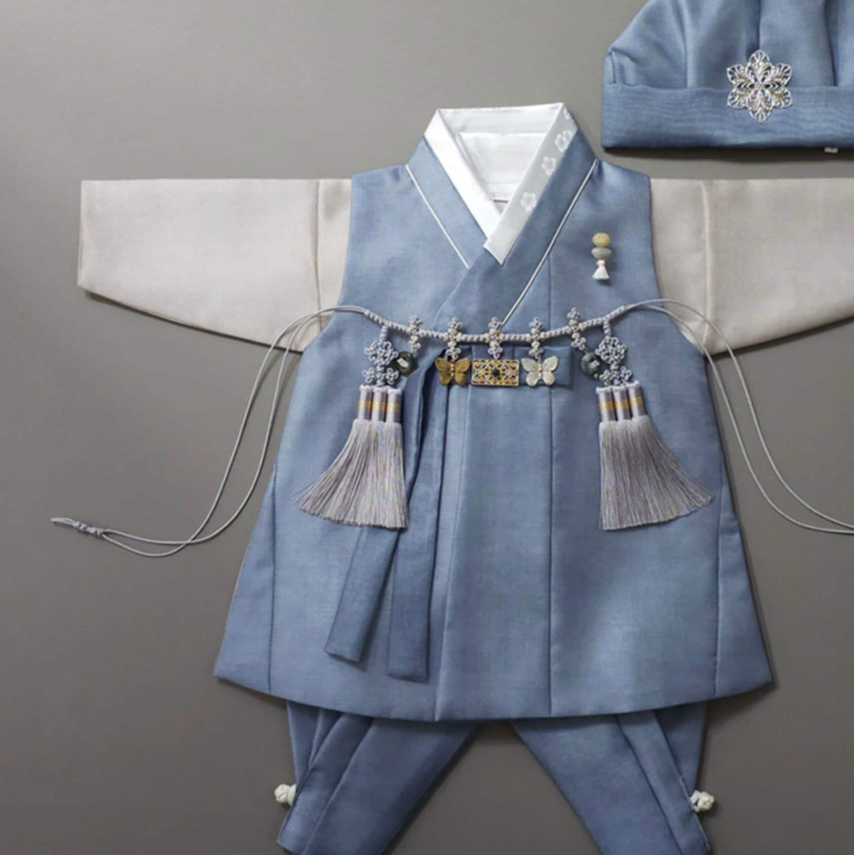 Jaehee Blue Boy Hanbok (100D-10YR) - Native Korean