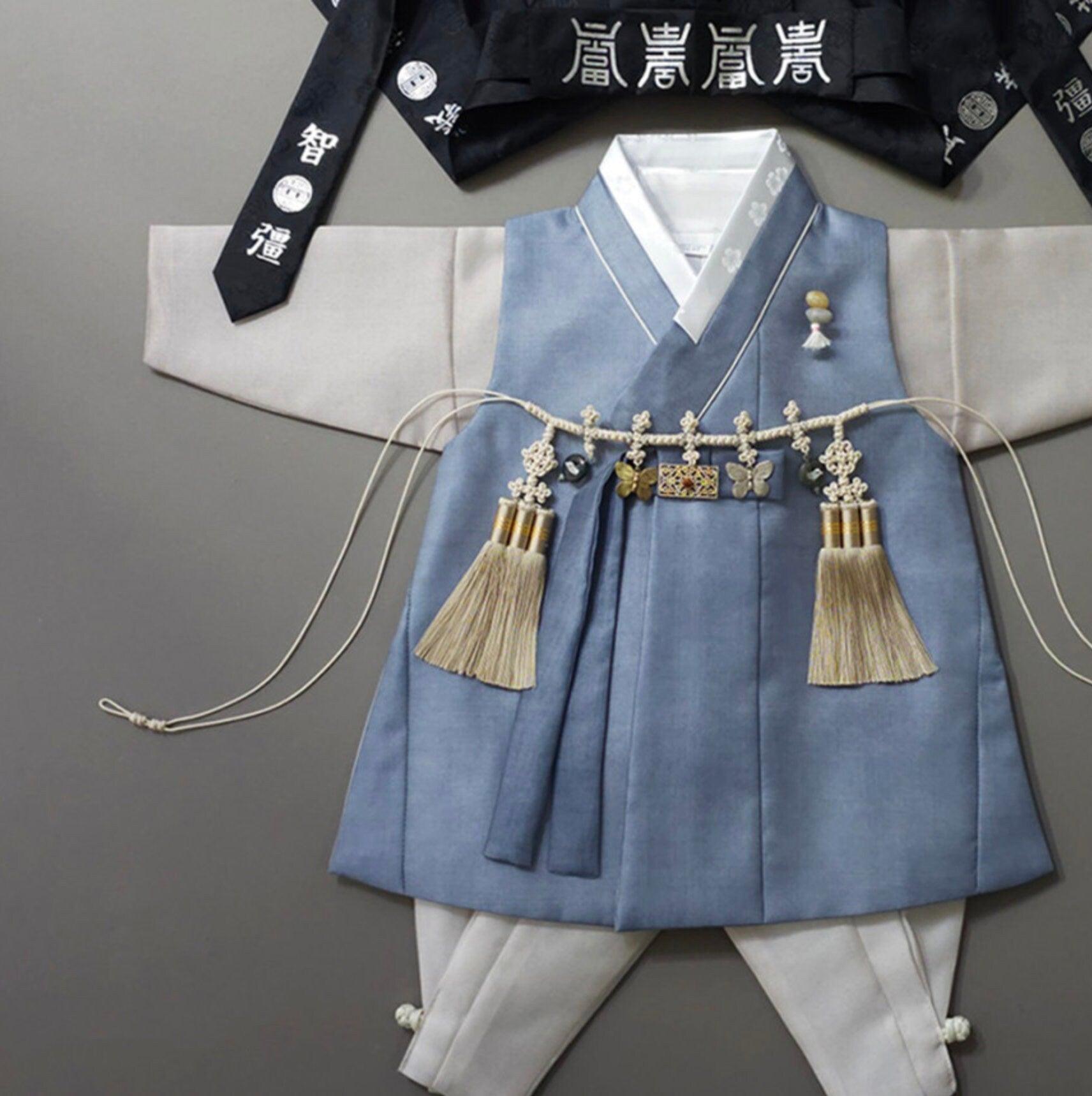 Jaehee Blue Boy Hanbok (100D-10YR) - Native Korean