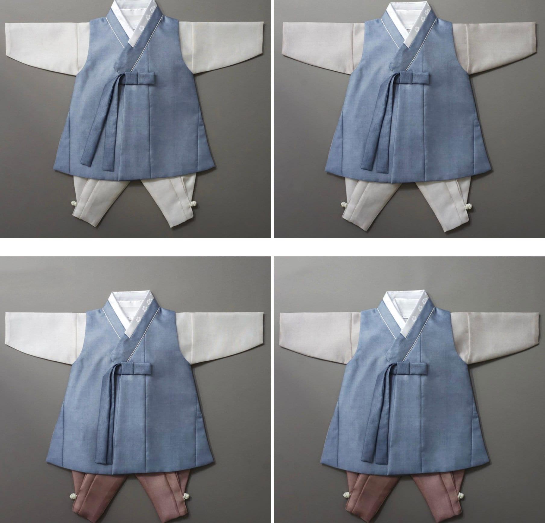 Jaehee Blue Boy Hanbok (100D-10YR) - Native Korean