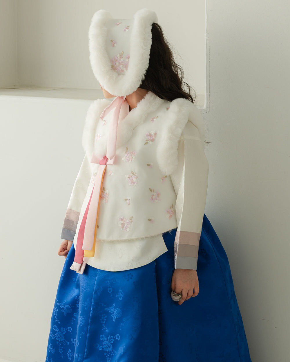 Floral Fur Hanbok Vest