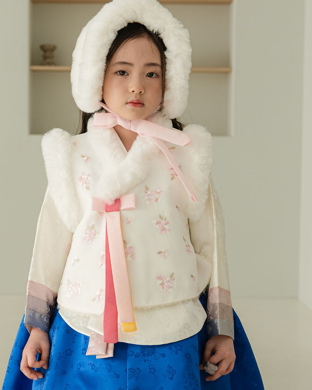 Floral Fur Hanbok Vest