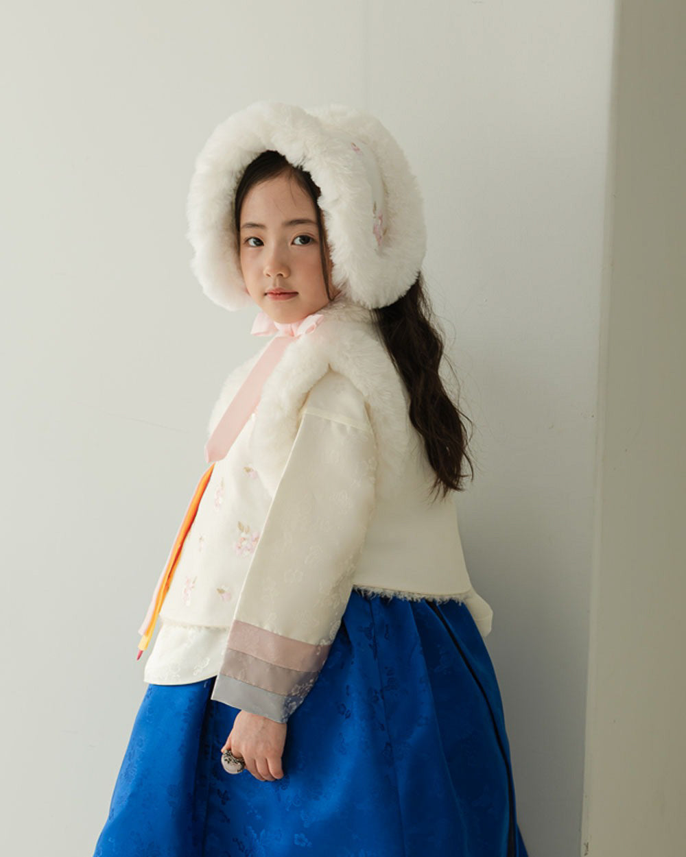 Floral Fur Hanbok Vest