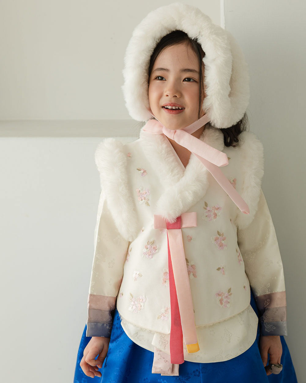 Floral Fur Hanbok Vest