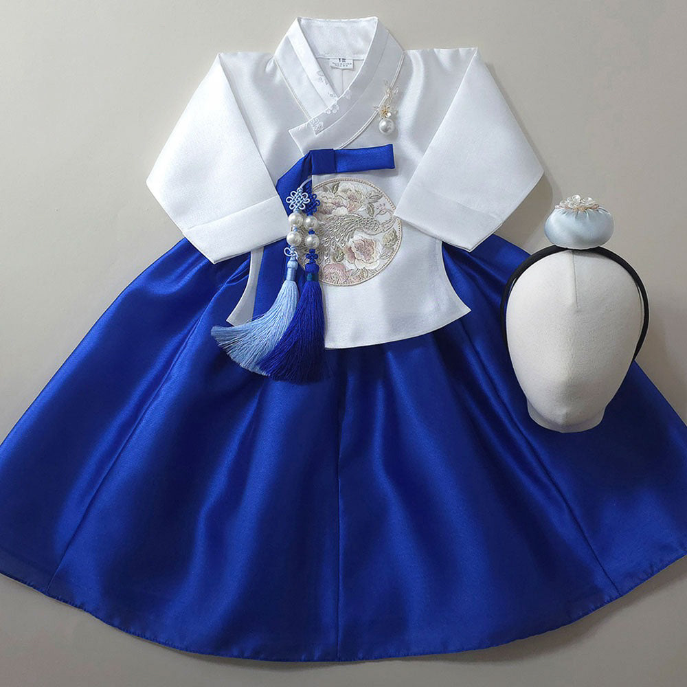Yoonseo White Blue Girl Hanbok (100D-10YR)