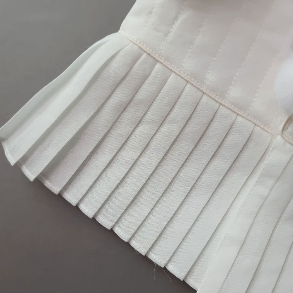 Ivory Pleated Fur Hanbok Vest