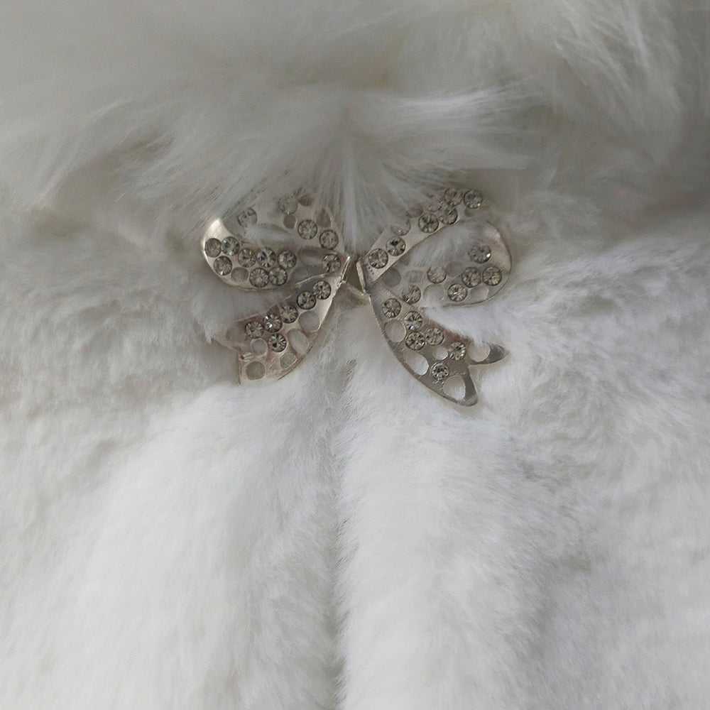 Ivory Faux Fur Hanbok Cape