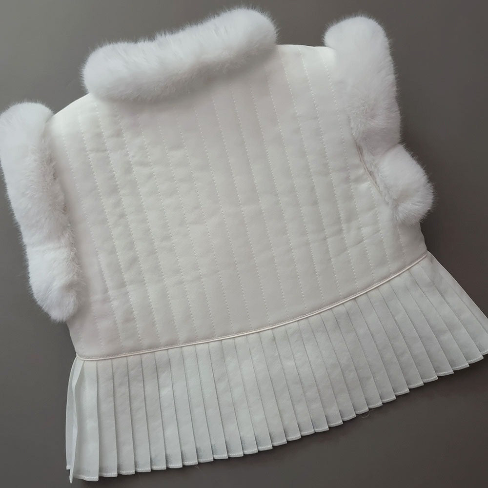 Ivory Pleated Fur Hanbok Vest