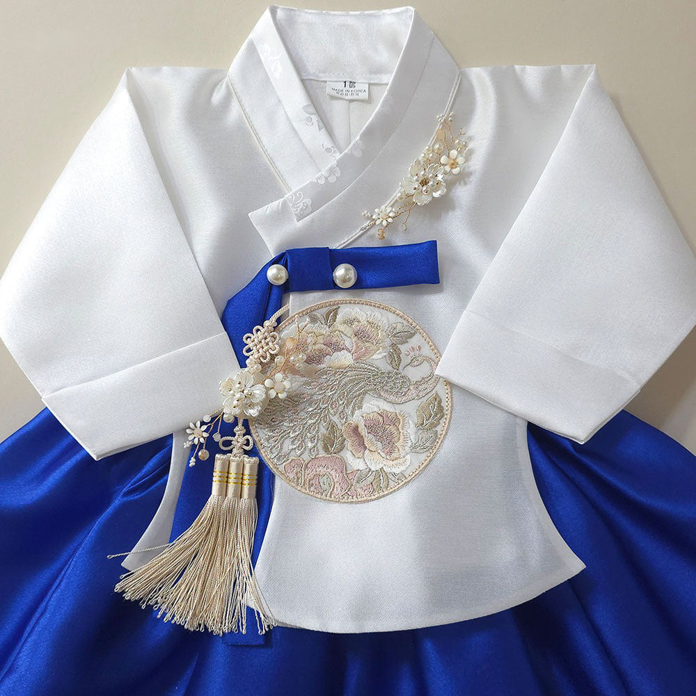 Yoonseo White Blue Girl Hanbok (100D-10YR)