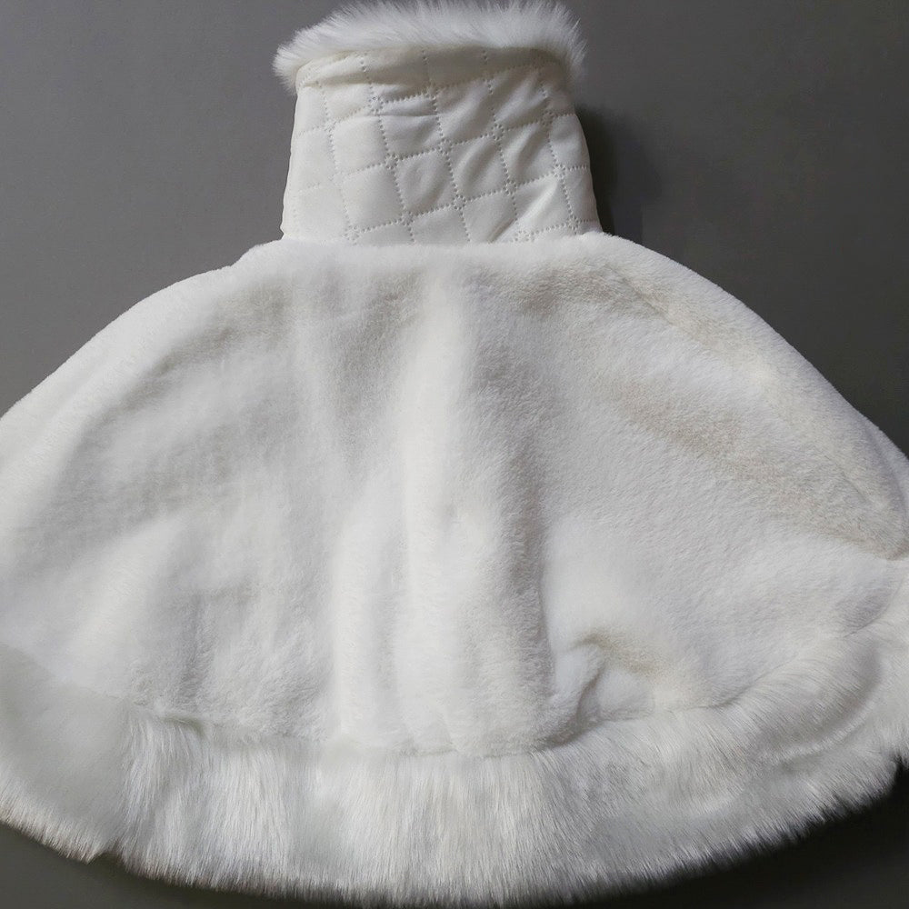 Ivory Faux Fur Hanbok Cape