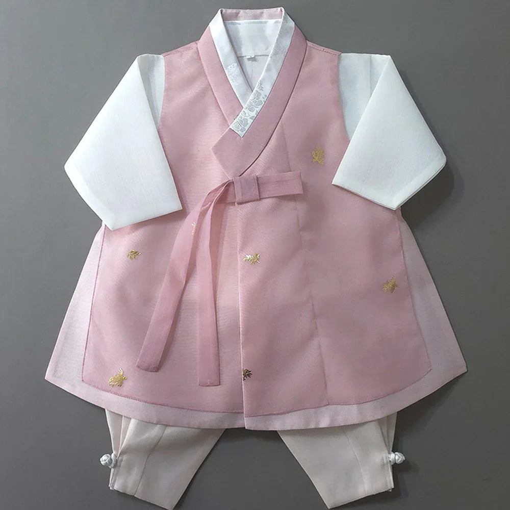 Heesung pink and white Boy Hanbok by Native Korean