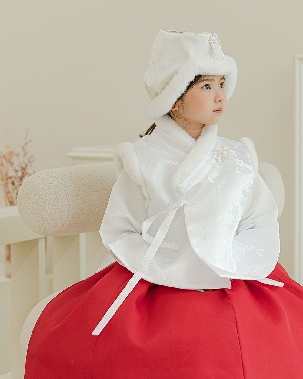 Ivory Fur Hanbok Vest