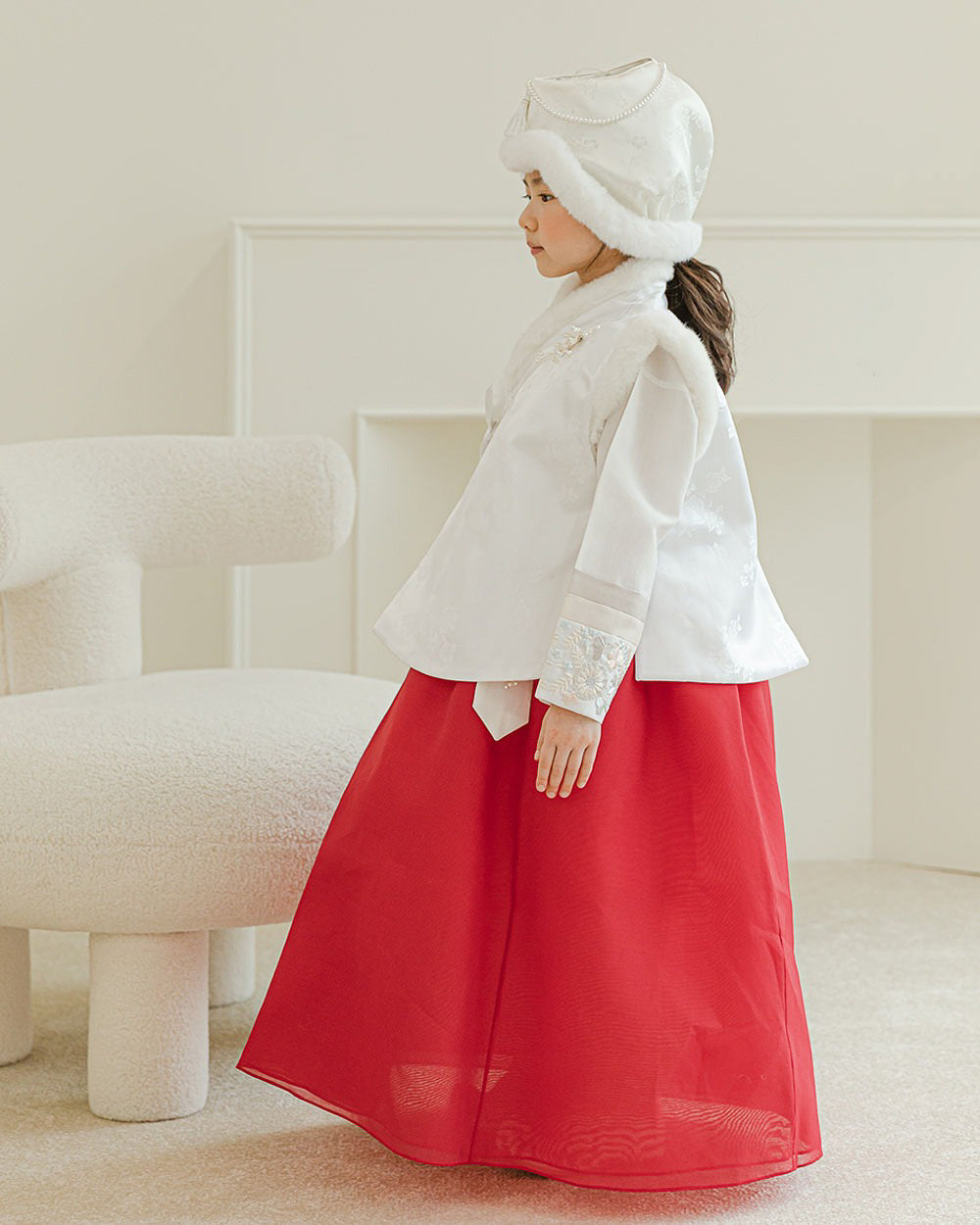 Ivory Fur Hanbok Vest
