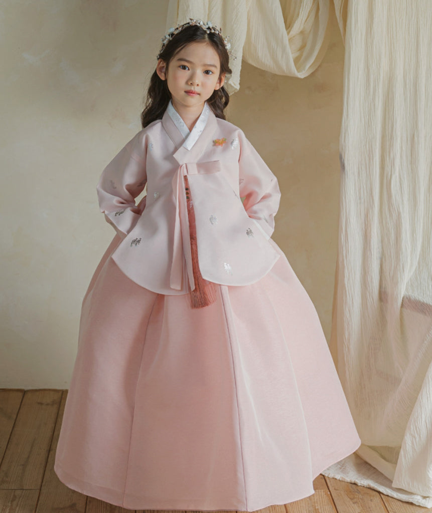 [Size 1, 6, 11, 12] Iseo Pink Coral Girl Hanbok
