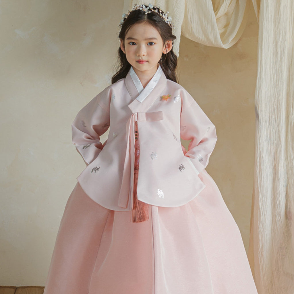 [Size 1, 6, 11, 12] Iseo Pink Coral Girl Hanbok