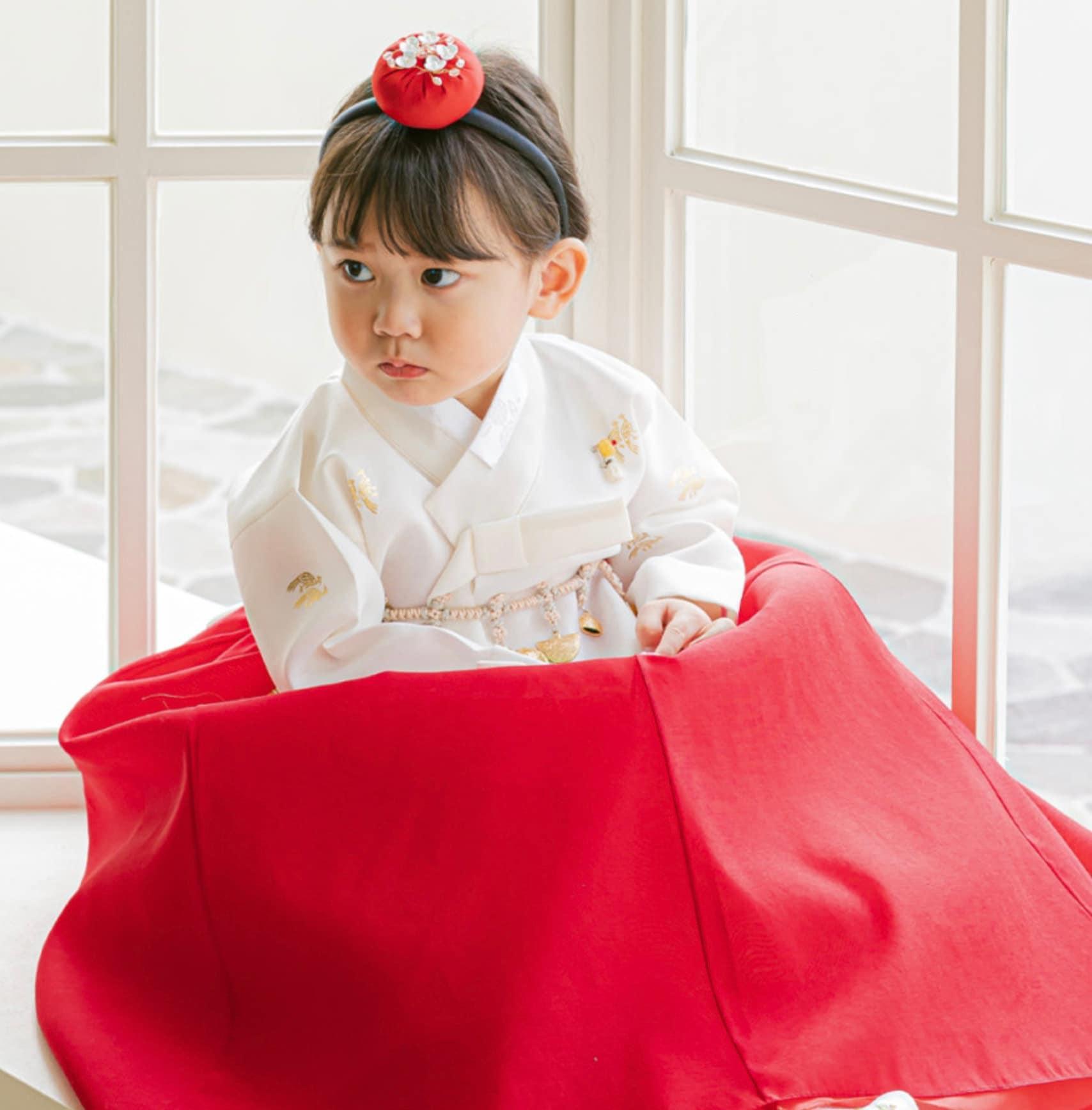 Iseo Red Girl Hanbok (100D-15YR) - Native Korean