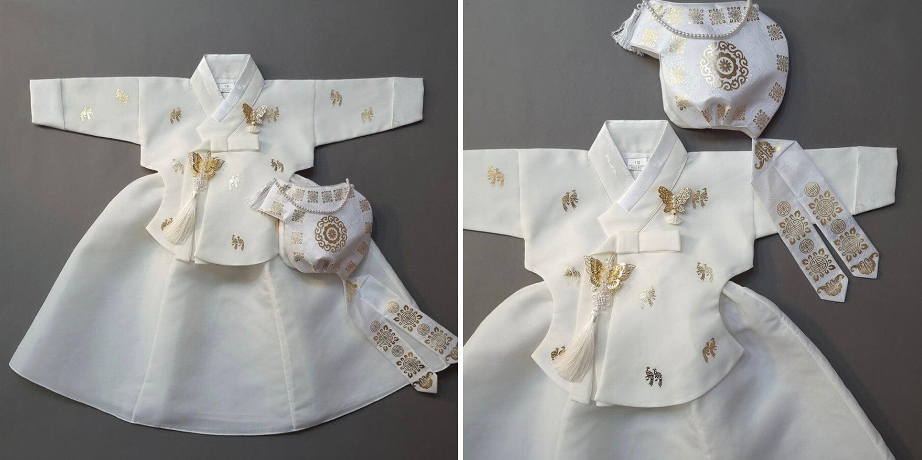 Iseo White Girl Hanbok (100D-15YR) - Native Korean