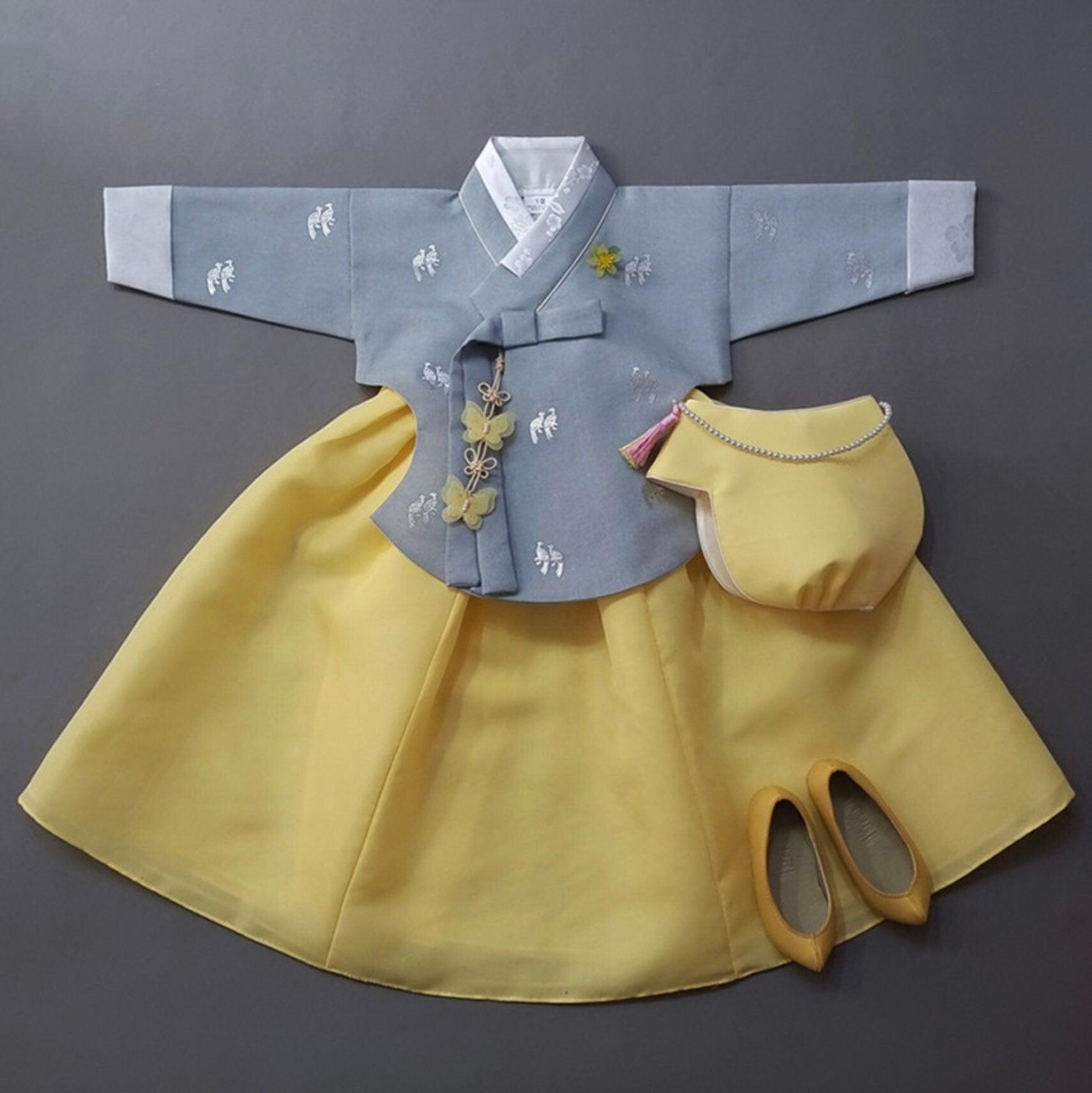 Iseo Yellow Skirt Girl Hanbok (100D-15YR) - Native Korean