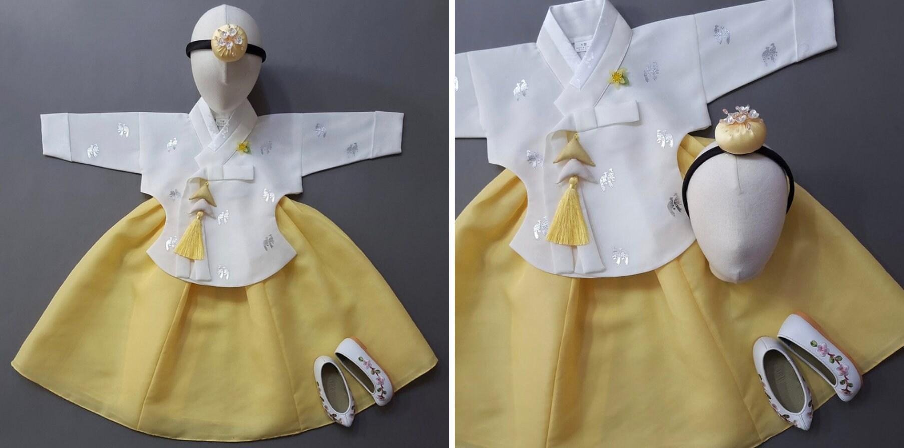 Iseo Yellow Skirt Girl Hanbok (100D-15YR) - Native Korean