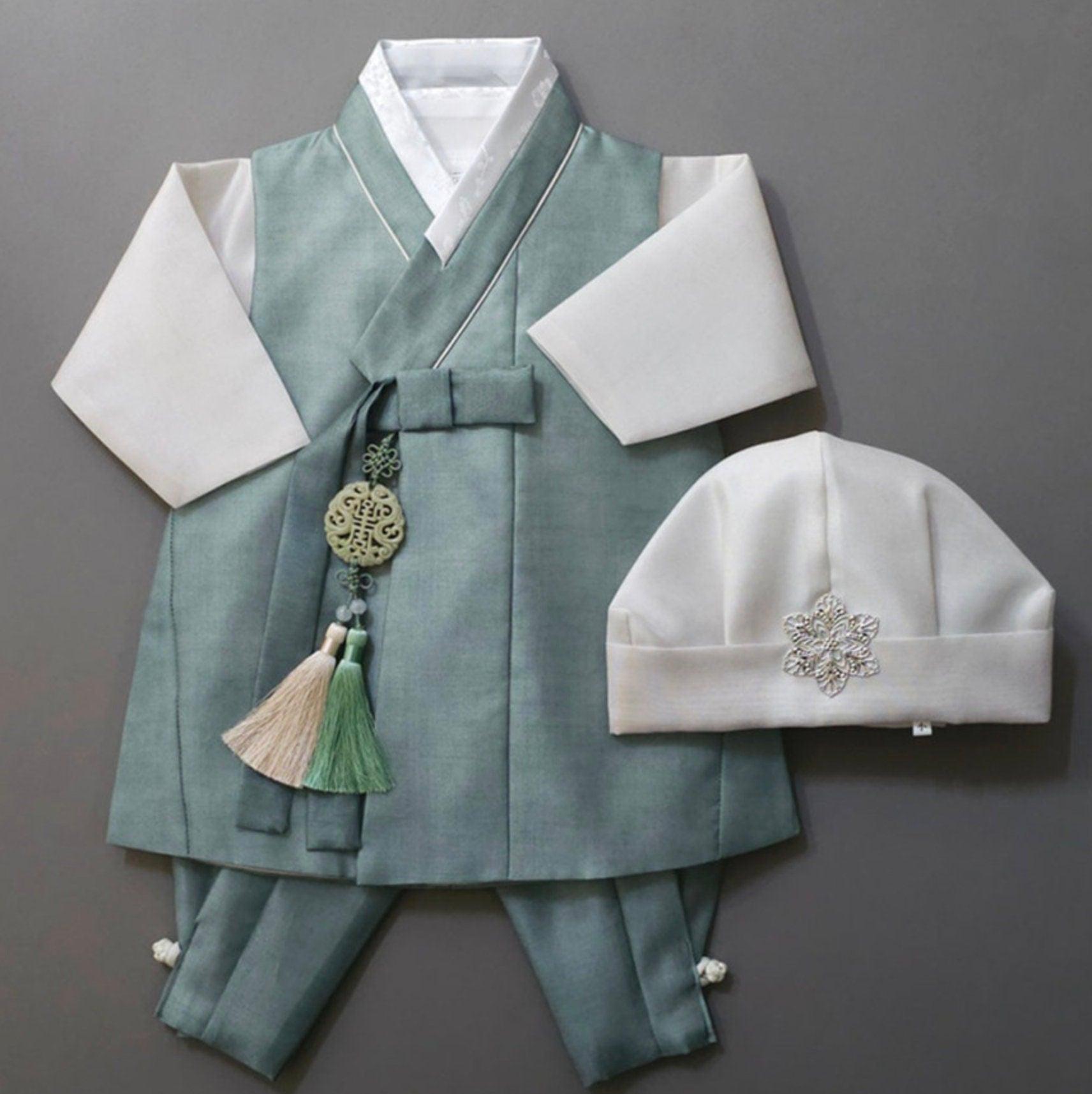 Jaehee Green Pants Boy Hanbok (100D-15YR) - Native Korean