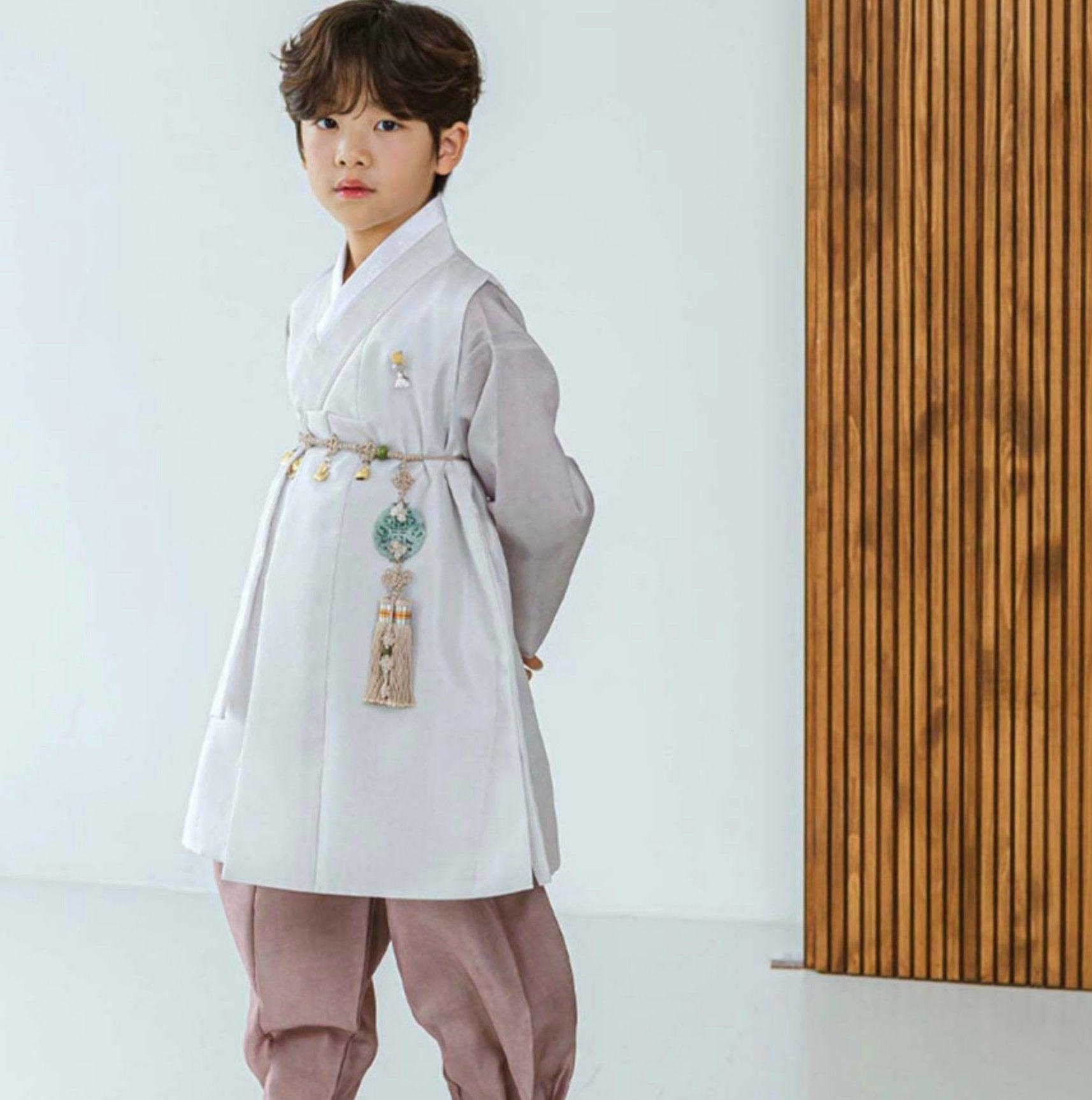 Jaehee L.Beige Brown Boy Hanbok (100D-10YR) - Native Korean