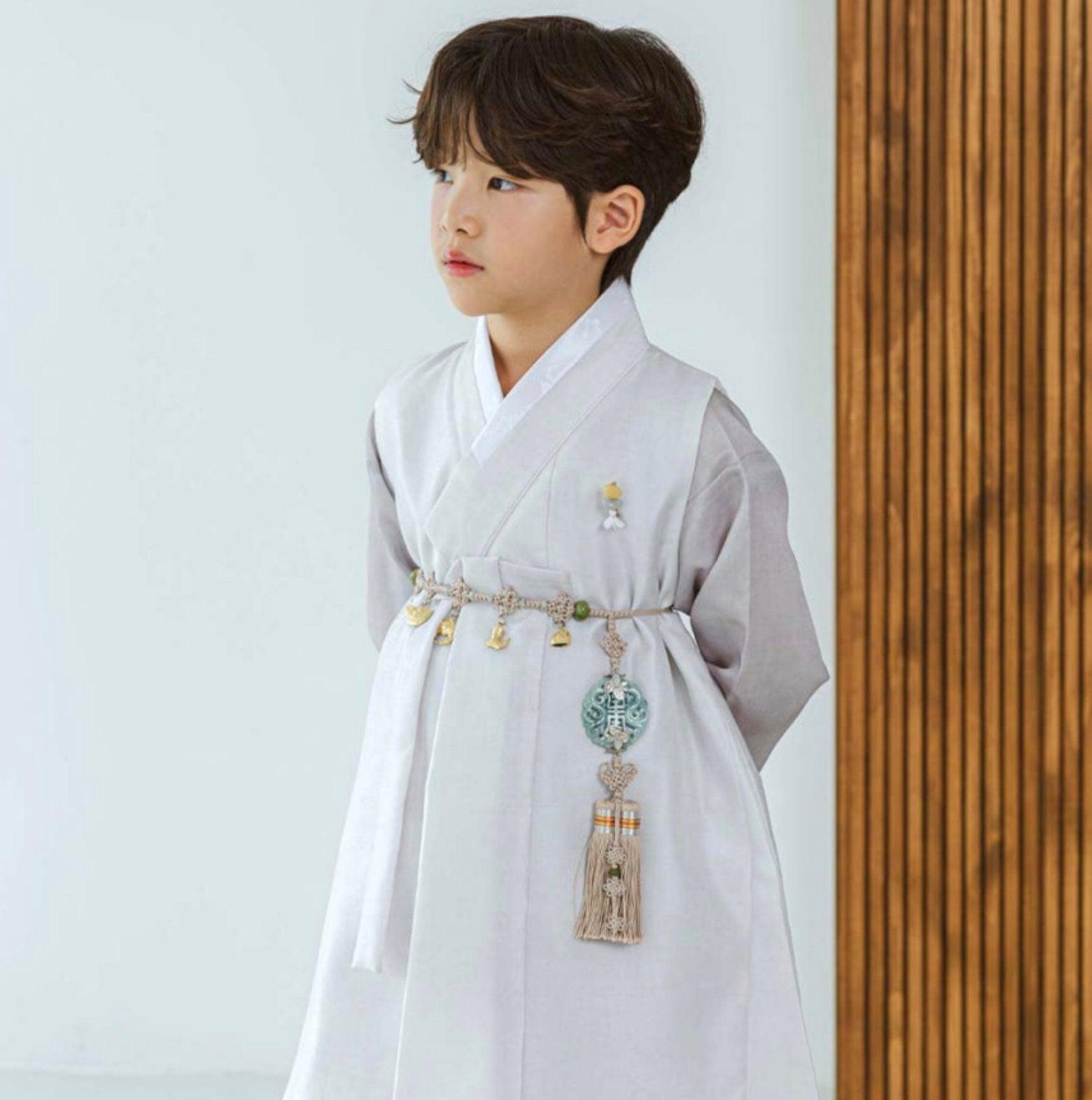 Jaehee L.Beige Brown Boy Hanbok (100D-10YR) - Native Korean