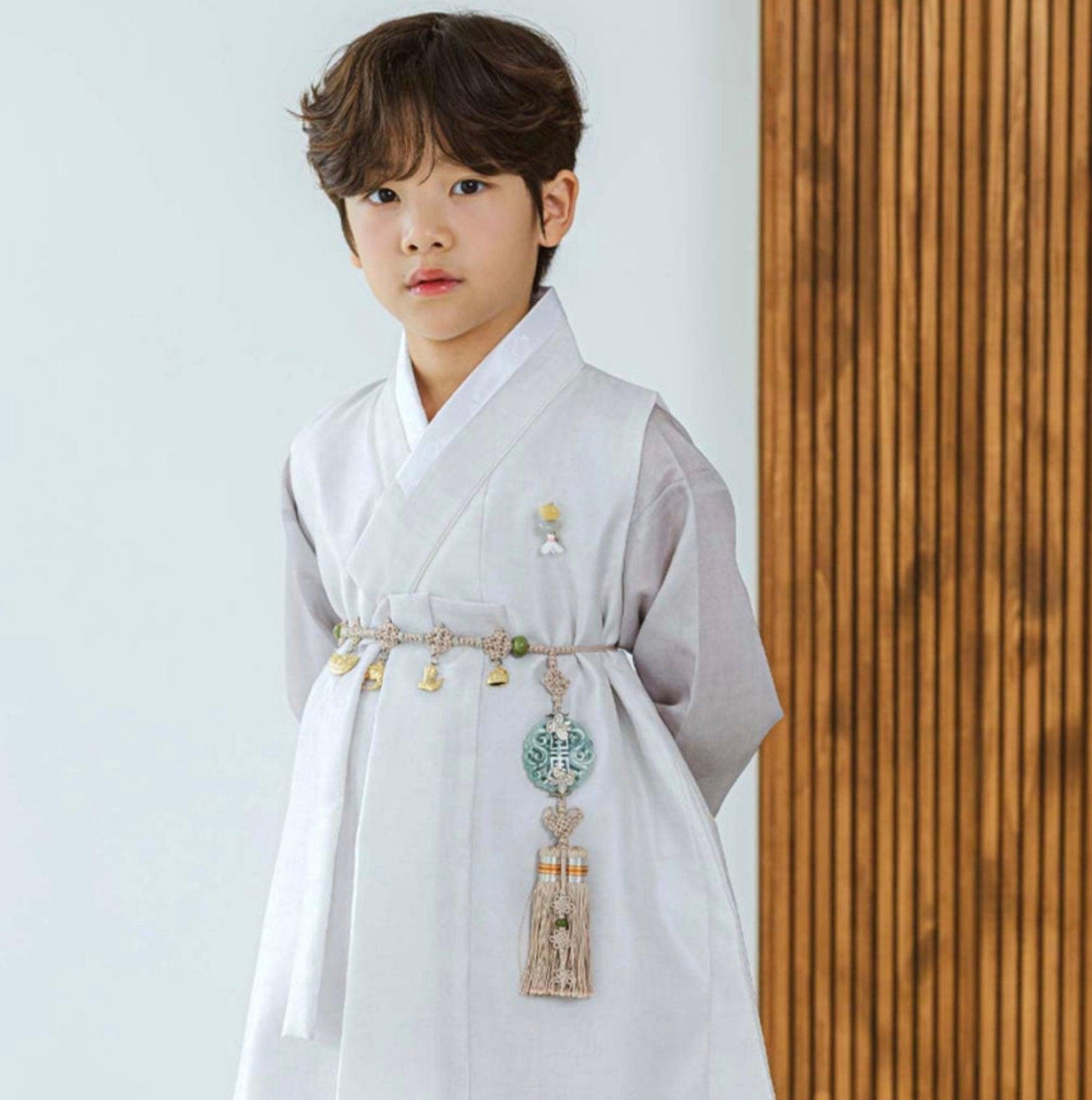 Jaehee L.Beige Brown Boy Hanbok (100D-10YR) - Native Korean