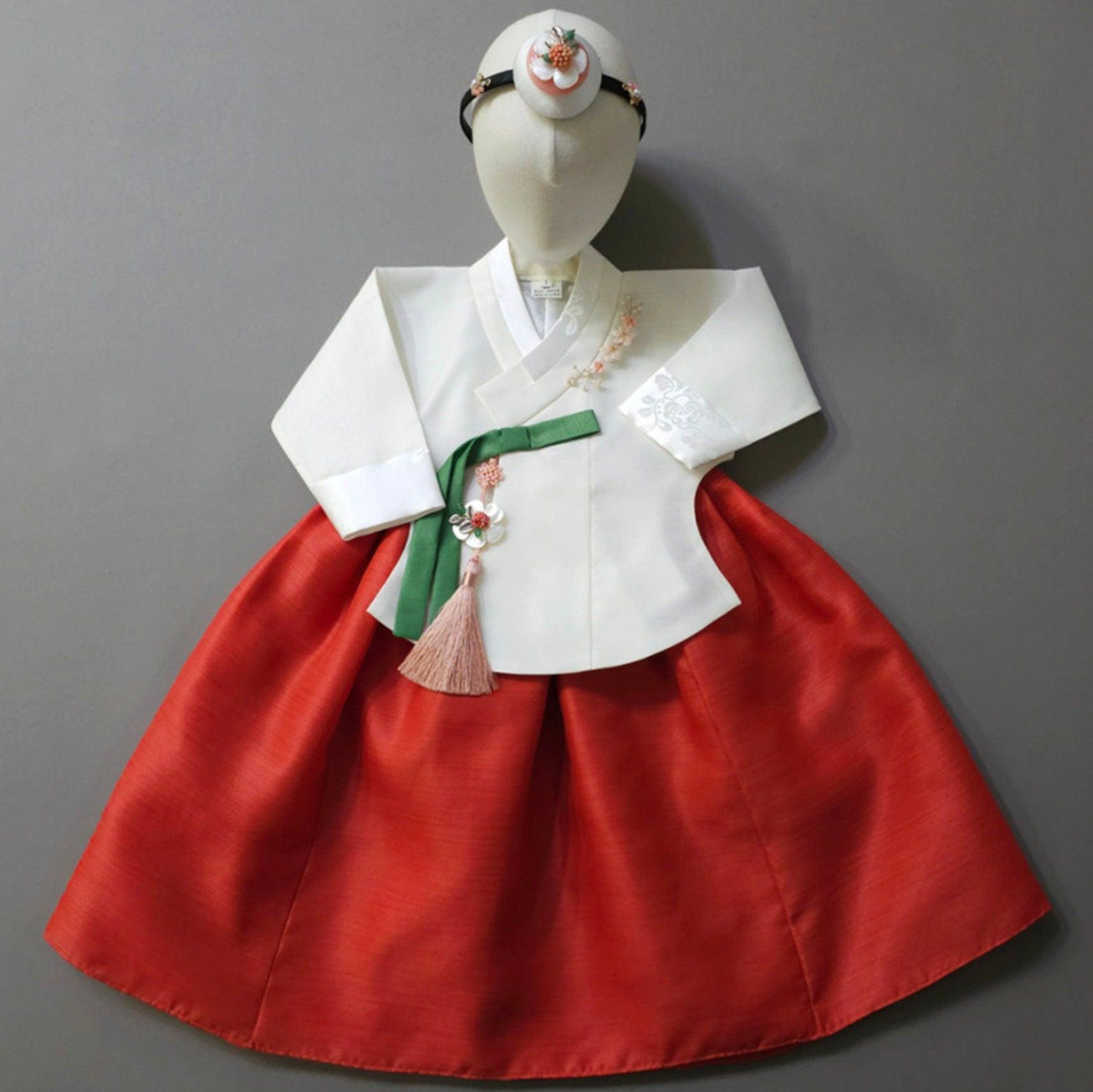 Jay Ivory Dangui Red Girl Hanbok (100D-10YR) - Native Korean