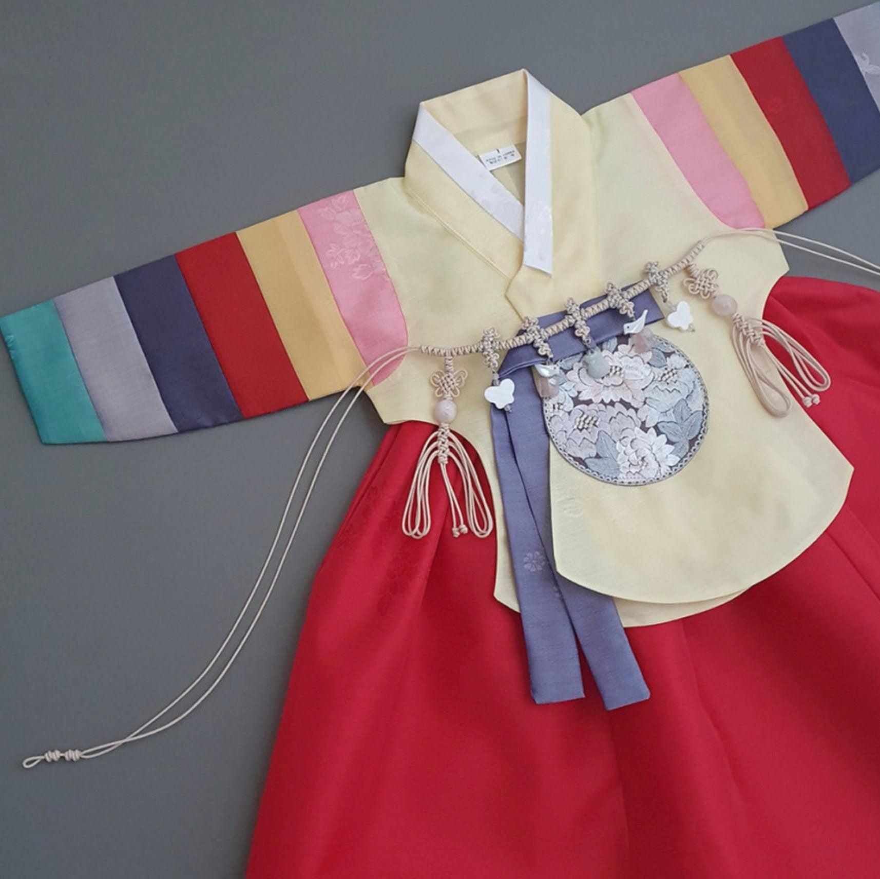 Jeongdam Yellow Dangui Red Girl Hanbok (100D-10YR) - Native Korean