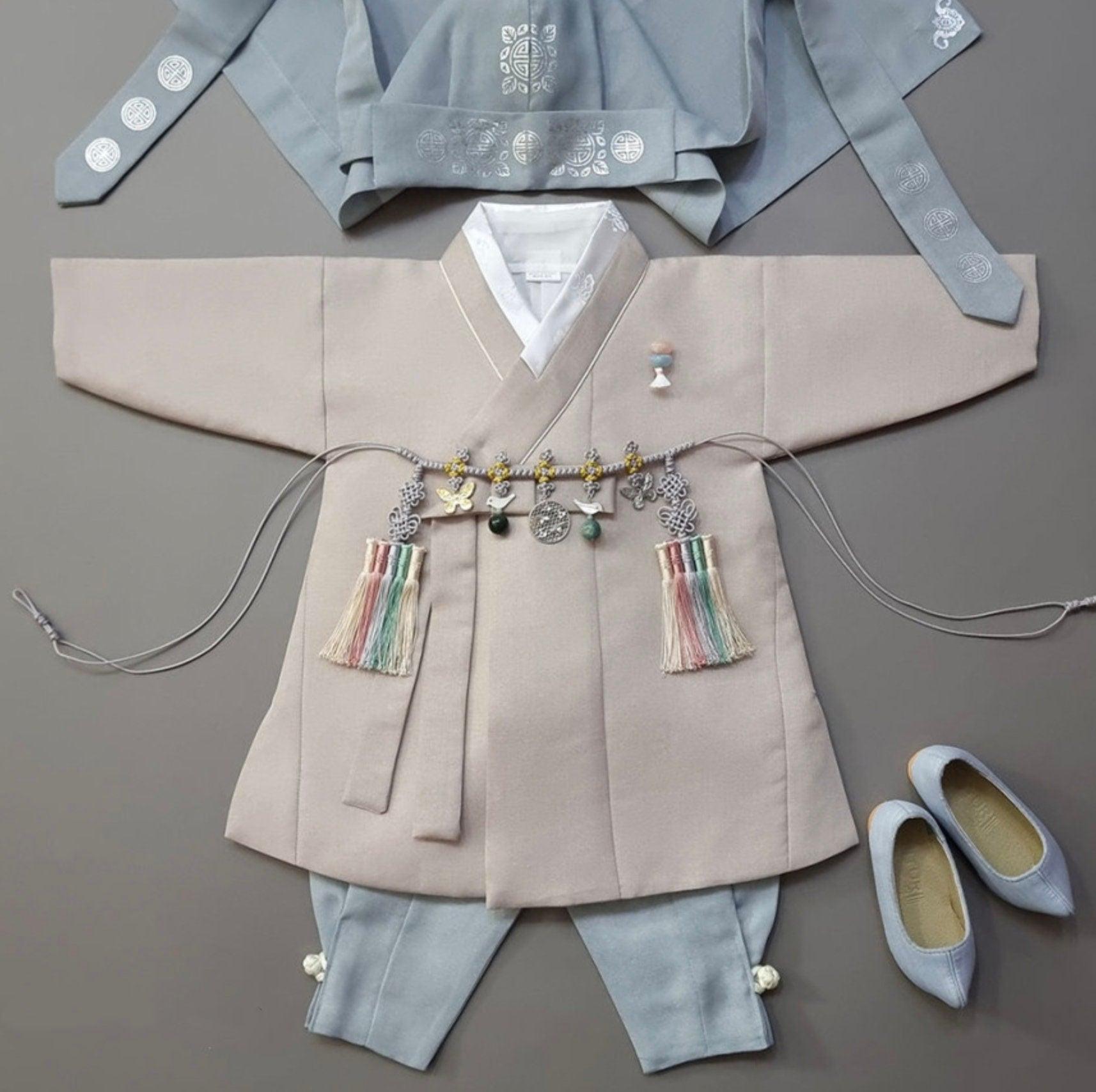 Jeongjin D.Beige Boy Hanbok (100D-10YR) - Native Korean