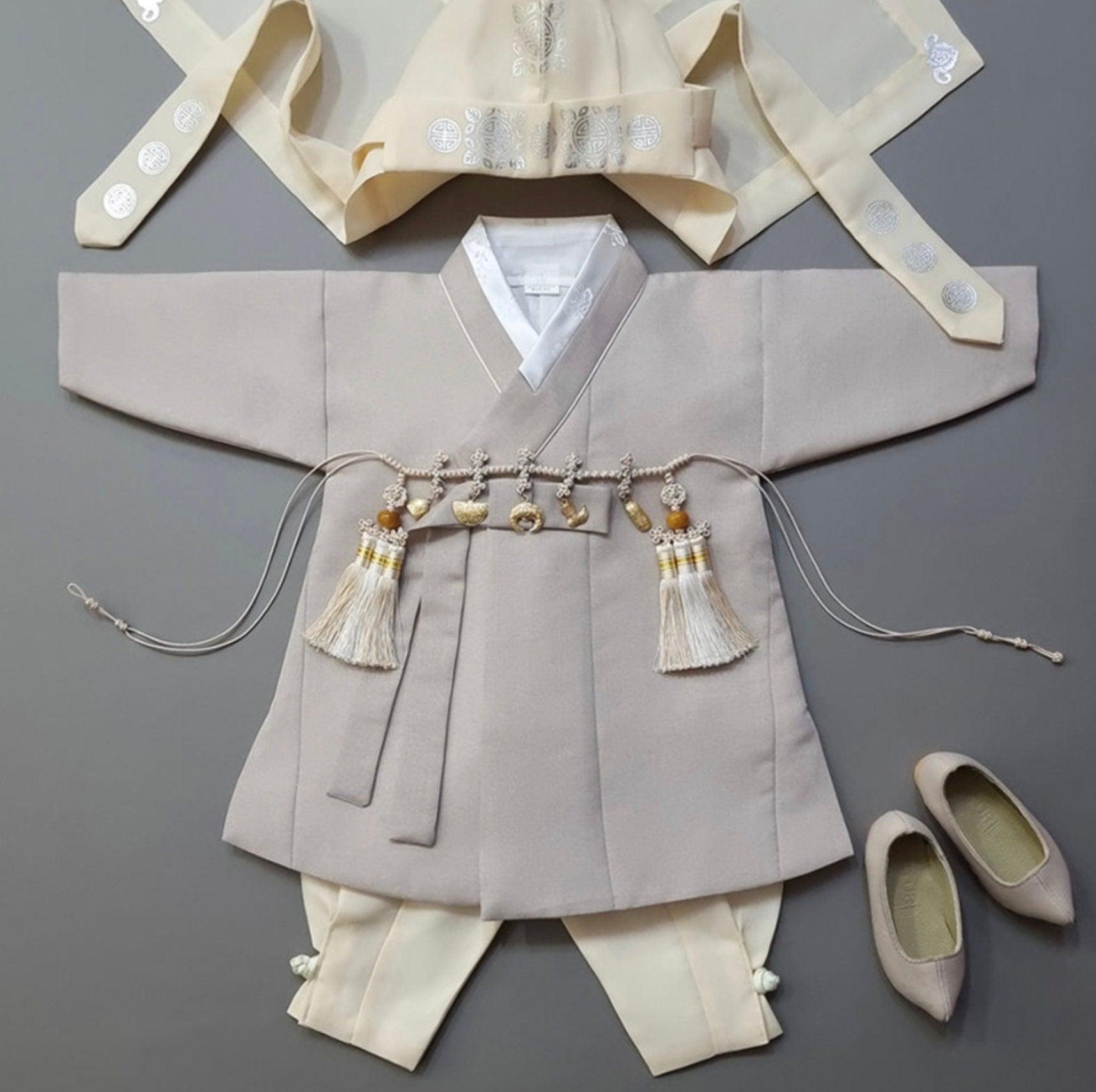 Jeongjin D.Beige Boy Hanbok (100D-10YR) - Native Korean