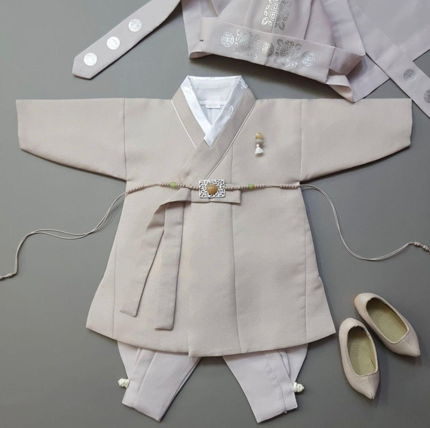 Jeongjin D.Beige Boy Hanbok (100D-10YR) - Native Korean