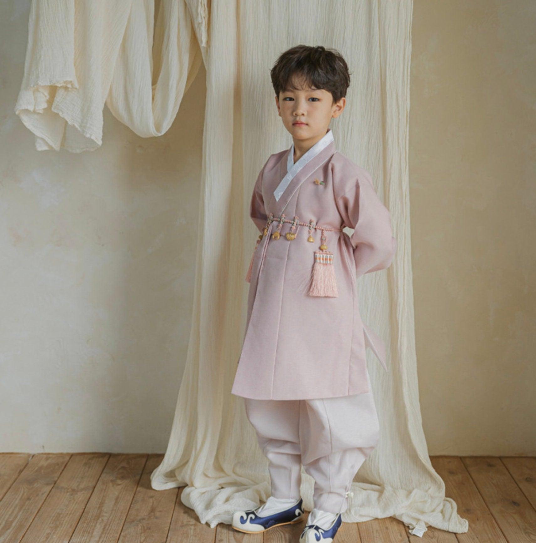 Jeongjin Indie Pink Boy Hanbok (100D-10YR) - Native Korean