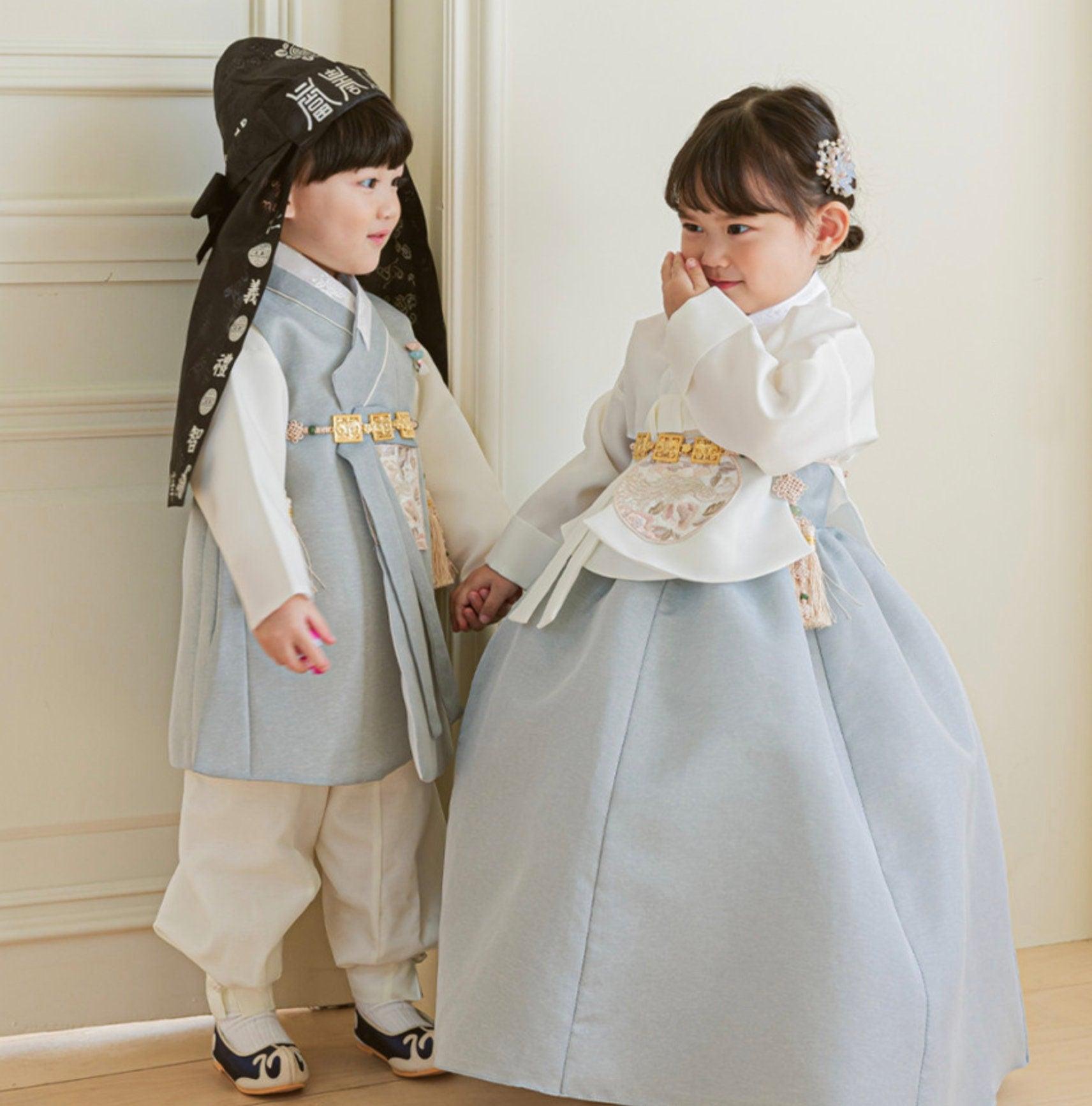 Jeongwoo D.Sky Solid Boy Hanbok (100D-15YR) - Native Korean