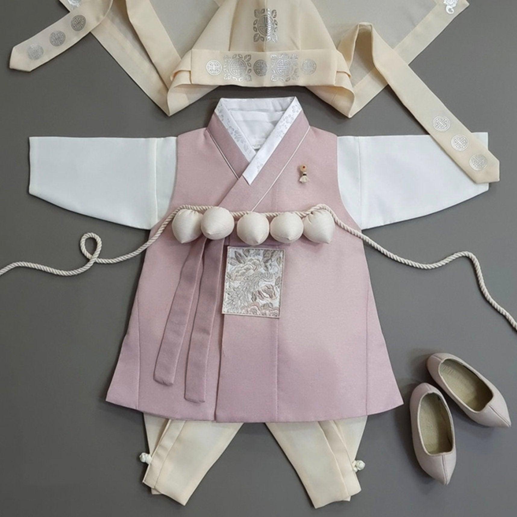 Jeongwoo Indie Pink Solid Boy Hanbok (100D-15YR) - Native Korean