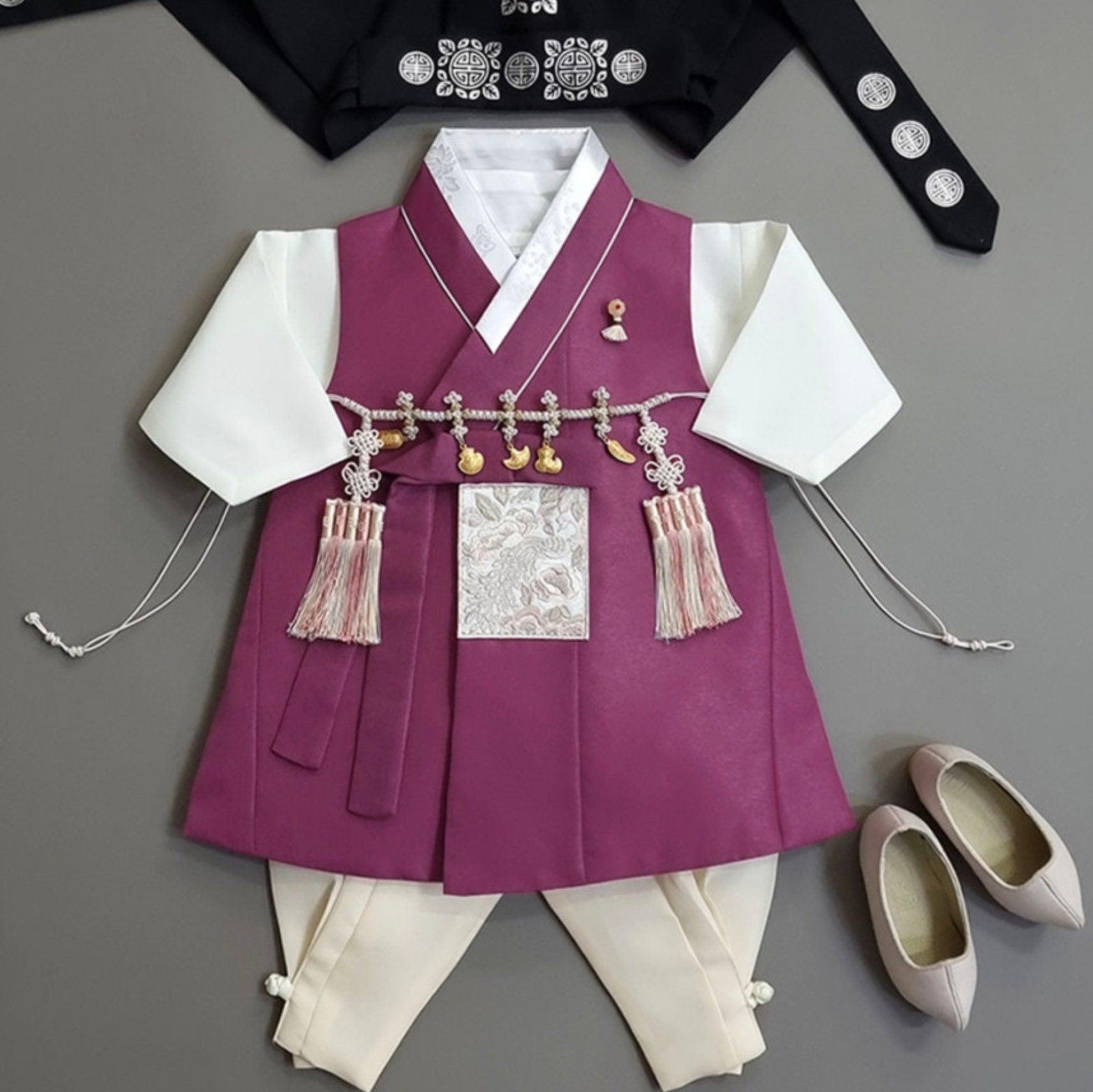Jeongwoo Magenta Solid Boy Hanbok (100D-15YR) - Native Korean