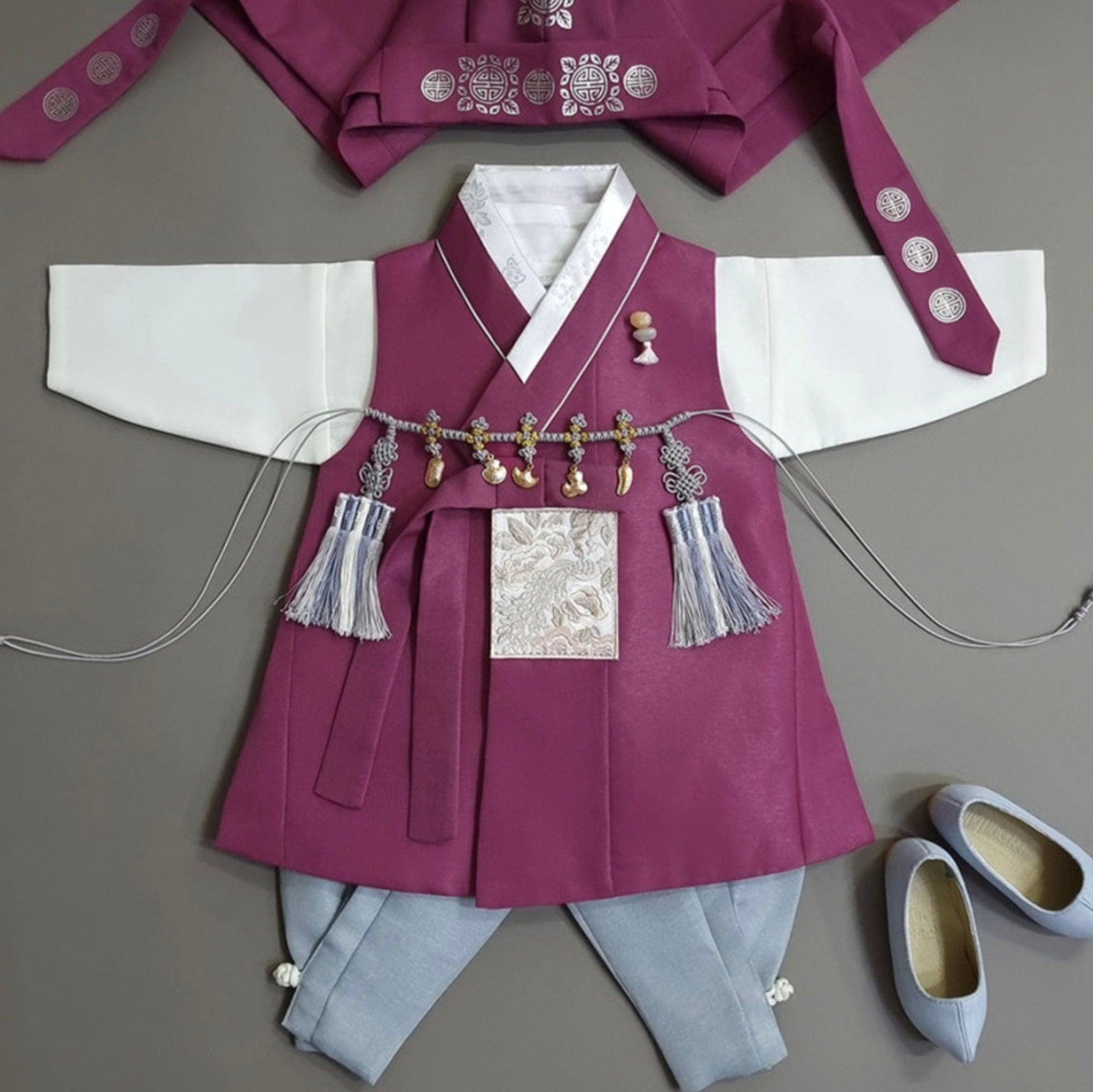 Jeongwoo Magenta Solid Boy Hanbok (100D-15YR) - Native Korean
